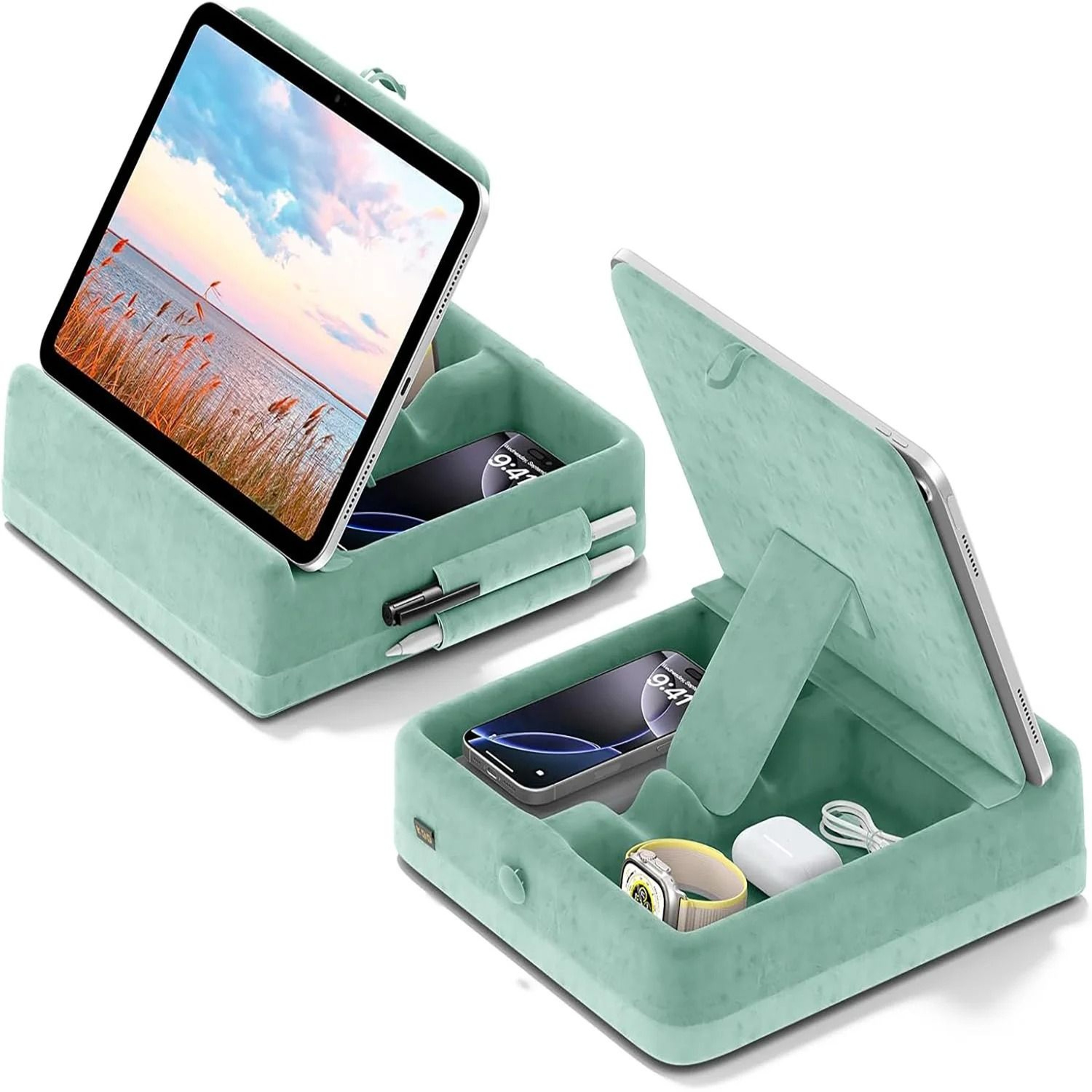 Tablet Pillow Stand With Storage Soft Pad Dock 6