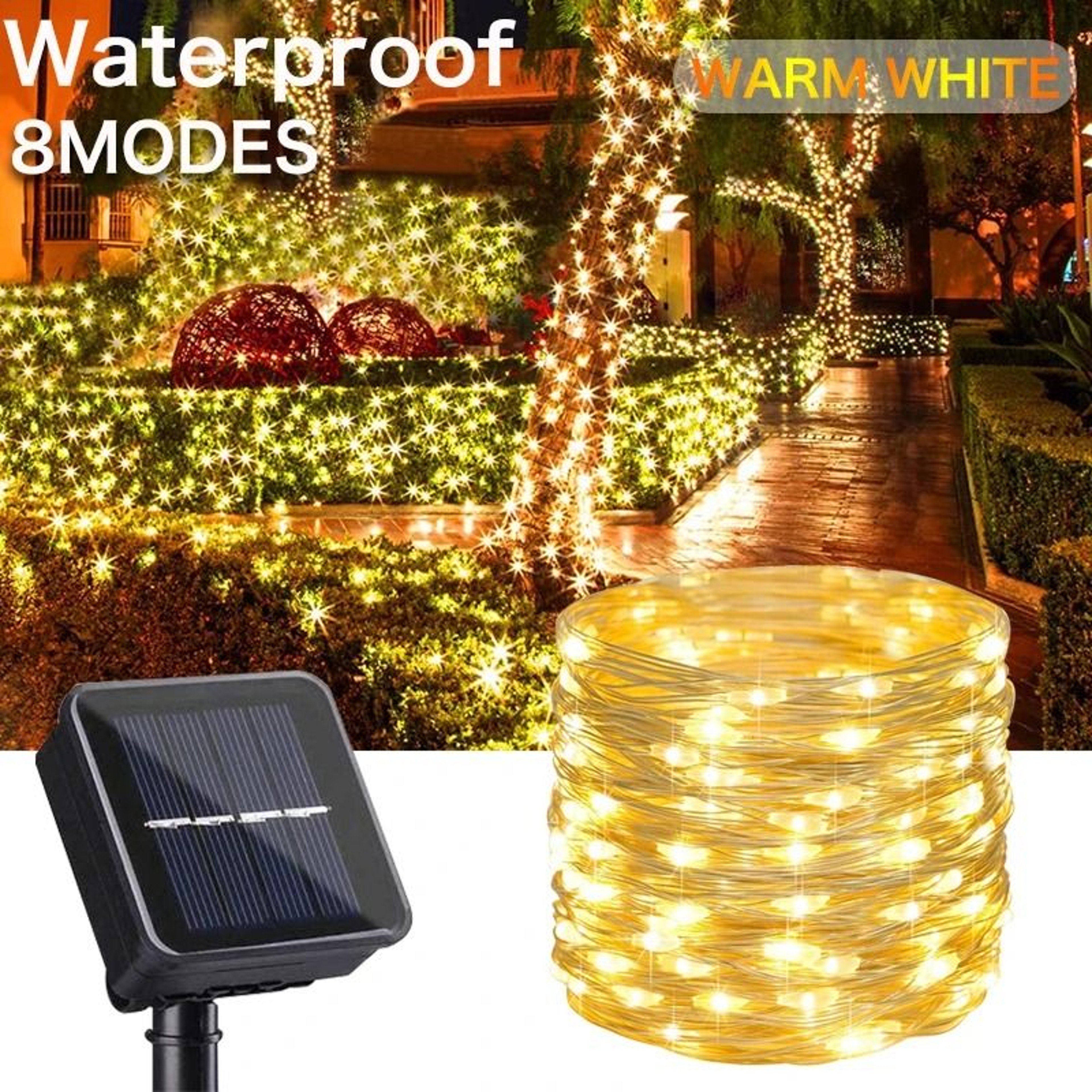 Ultra Long Solar 1000 LED String Fairy Lights For Outdoor 7