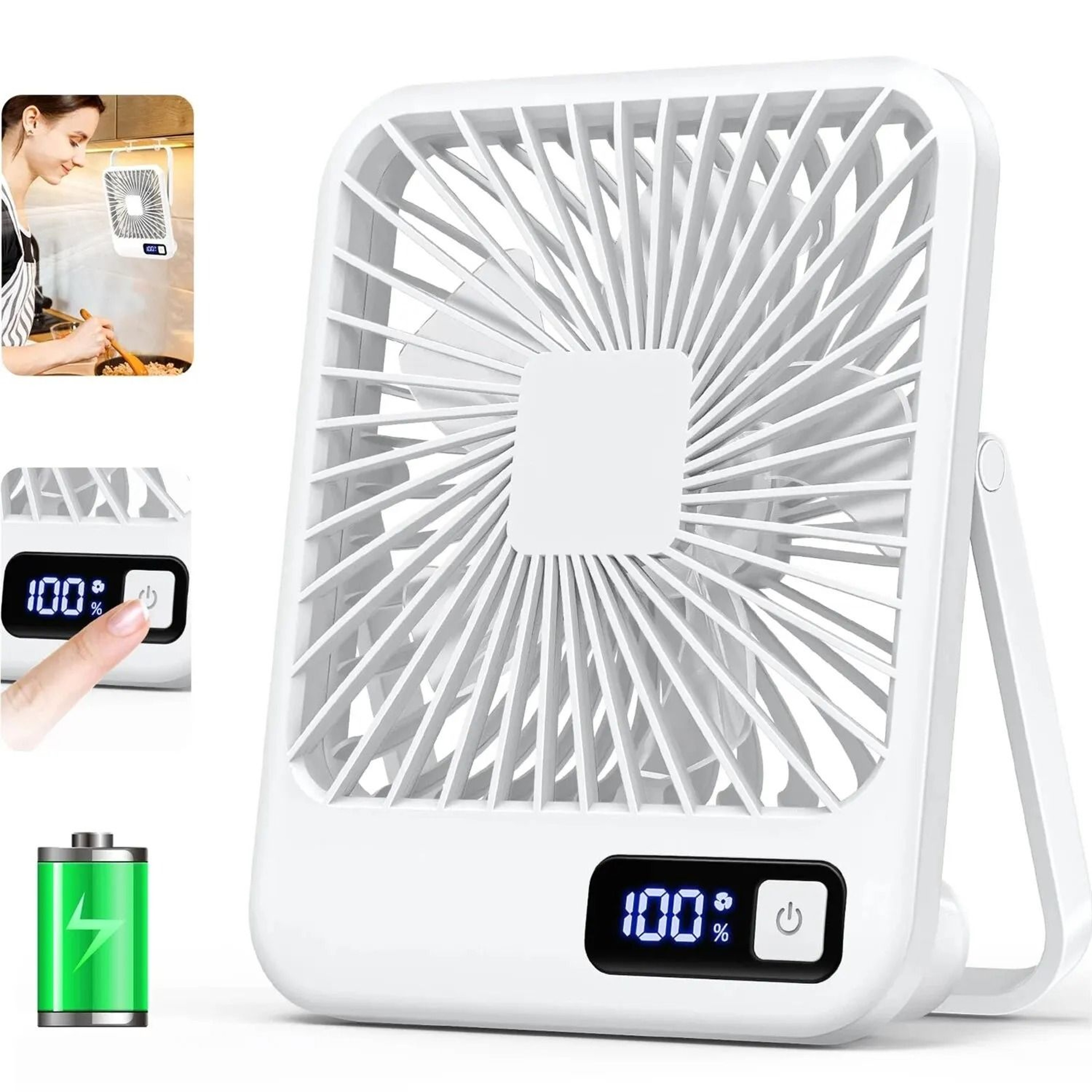 Portable USB Rechargeable Desk Fan 180 Tilt Folding Personal Fan 6