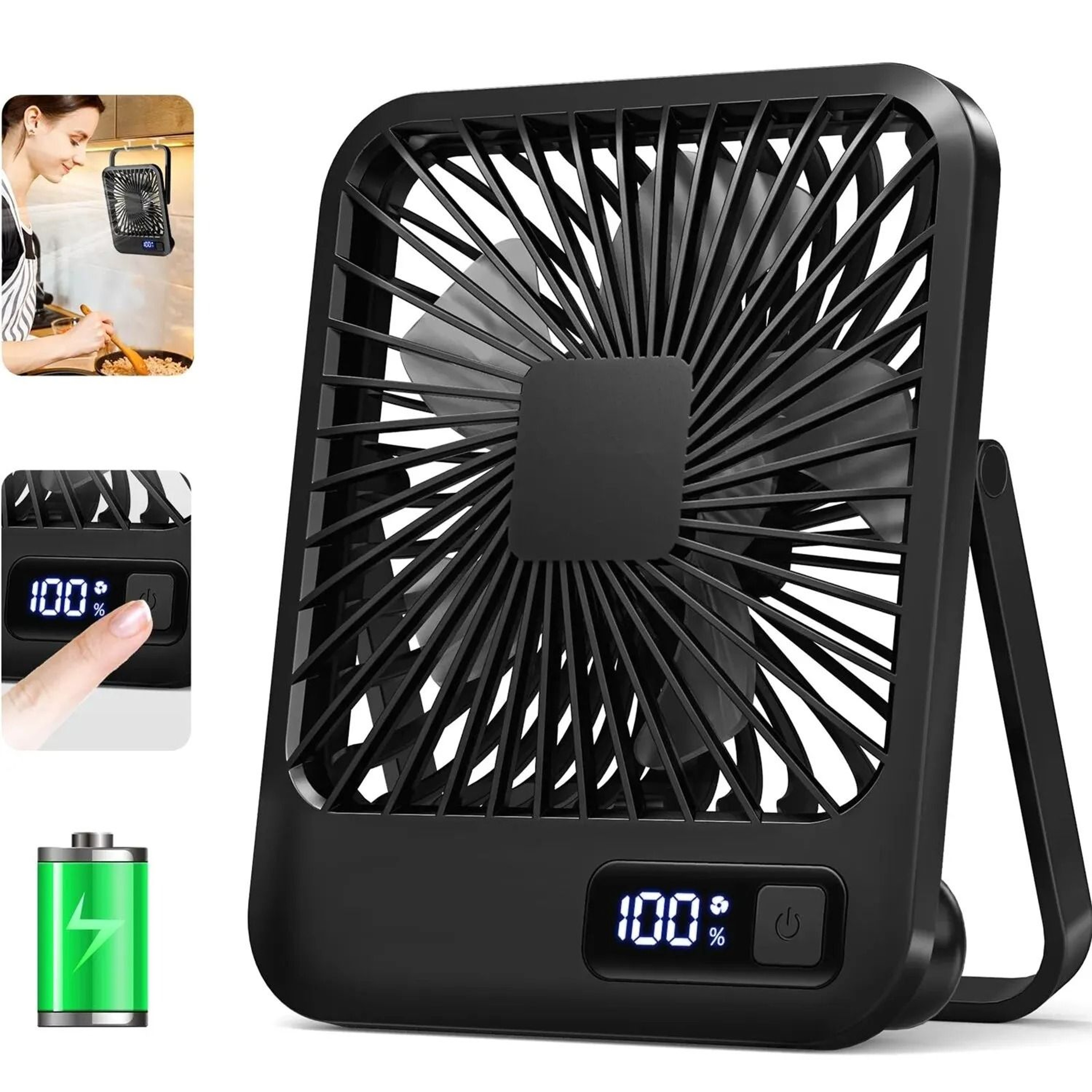 Portable USB Rechargeable Desk Fan 180 Tilt Folding Personal Fan 8