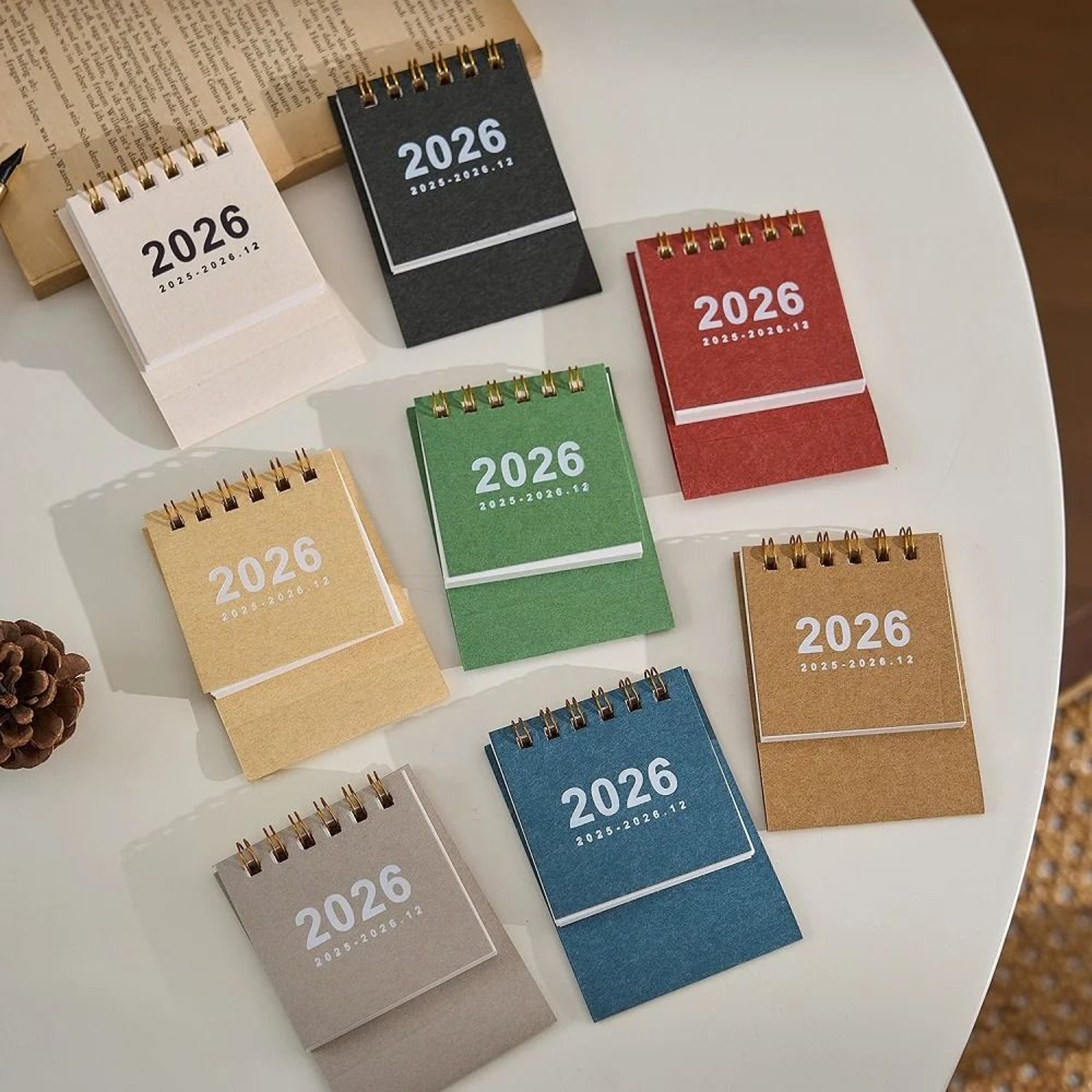 2026 Mini Simple Desk Calendar Creative Coil Desktop Planner 3