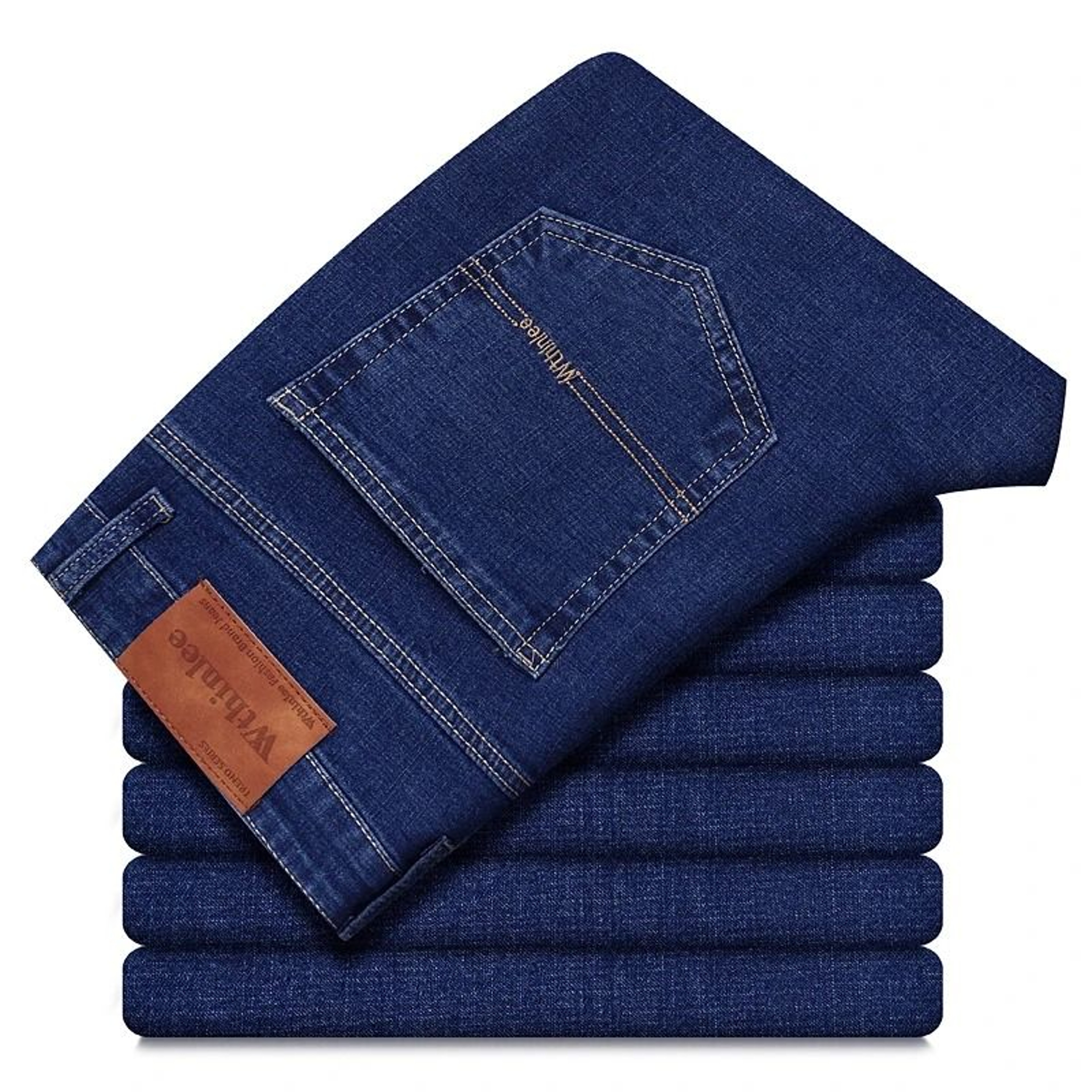 Wthinlee New Business Mens Jeans Casual Straight Stretch Denim Trousers 11