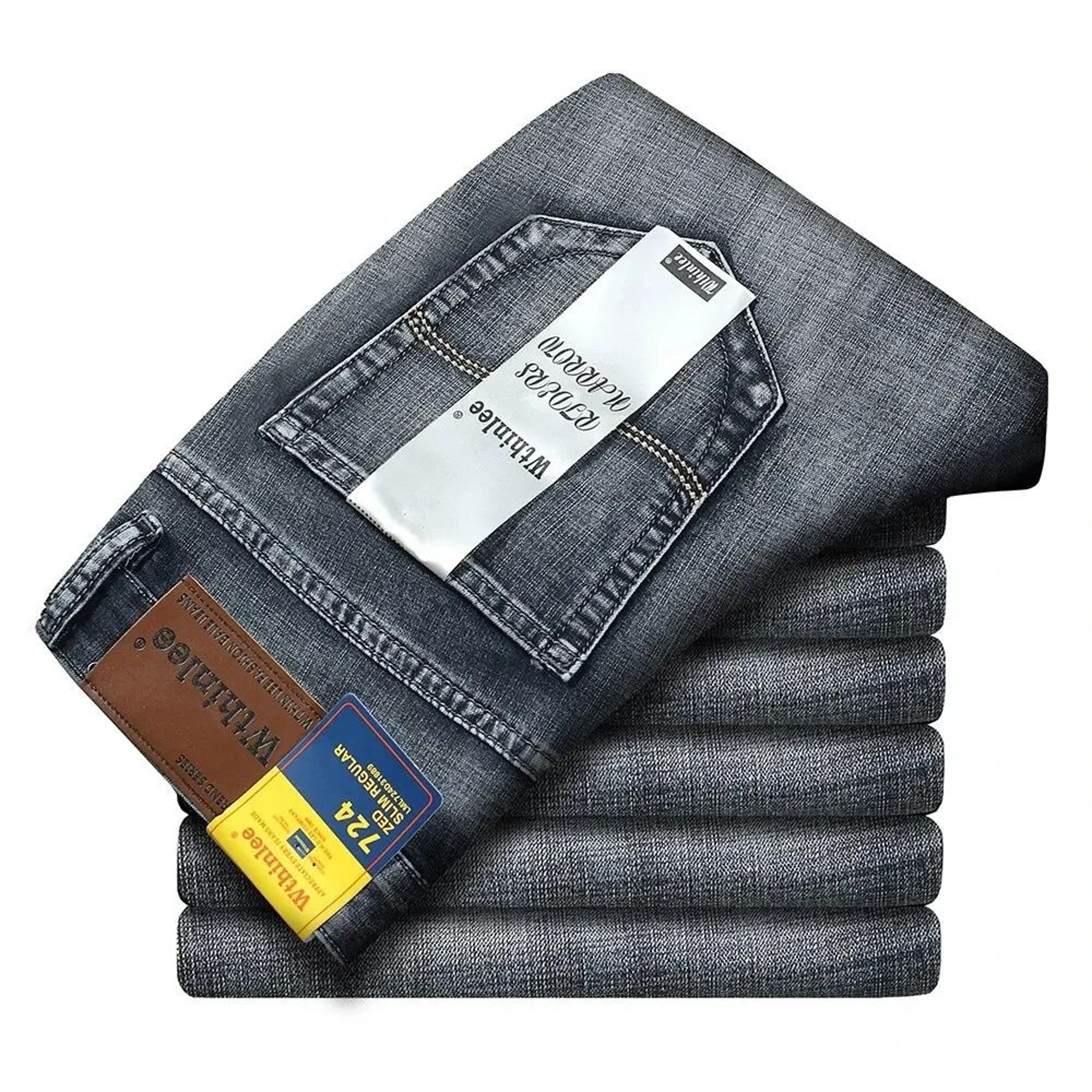 Wthinlee New Business Mens Jeans Casual Straight Stretch Denim Trousers 13