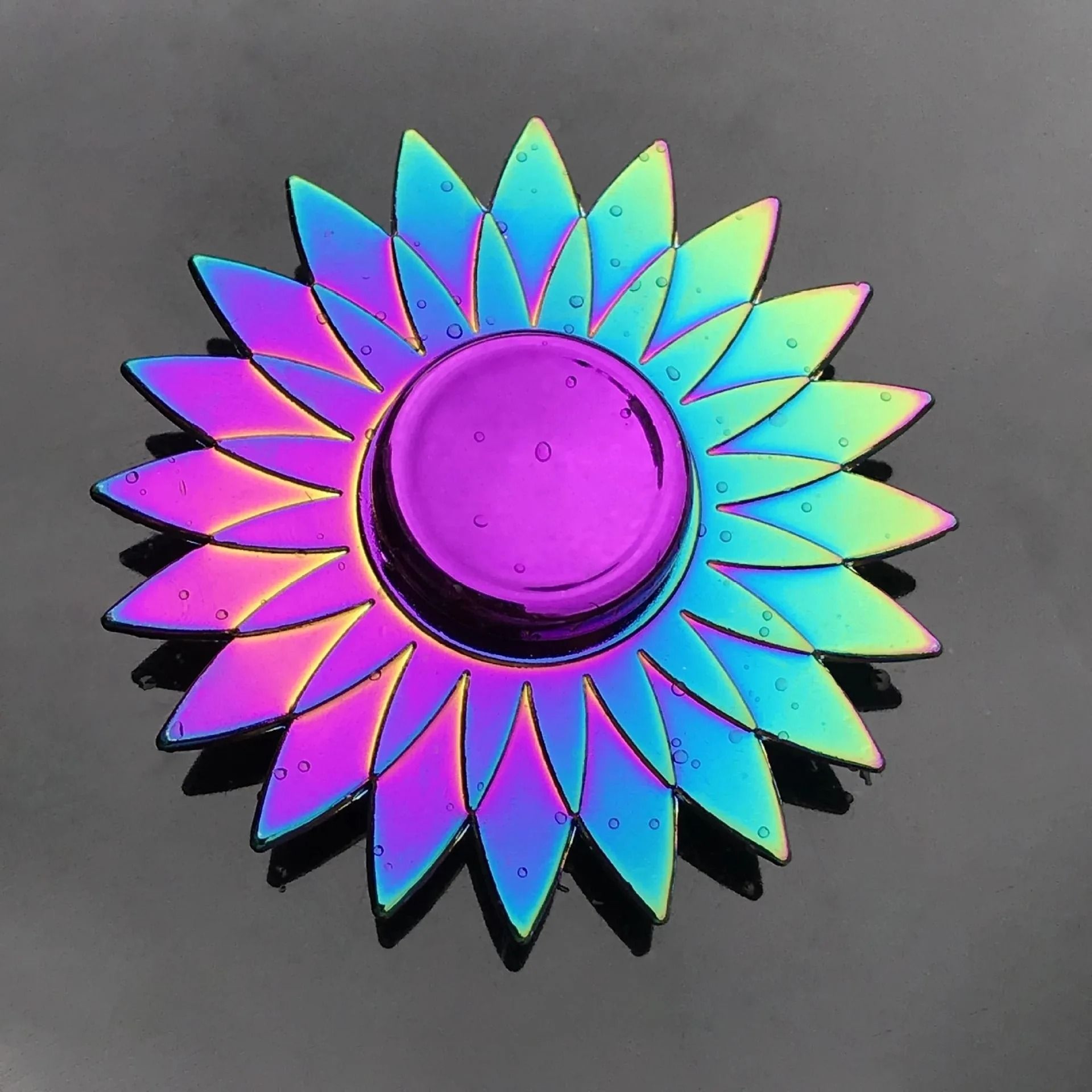 Metal Rainbow Gradient Fidget Spinner With Silent Bearing 1