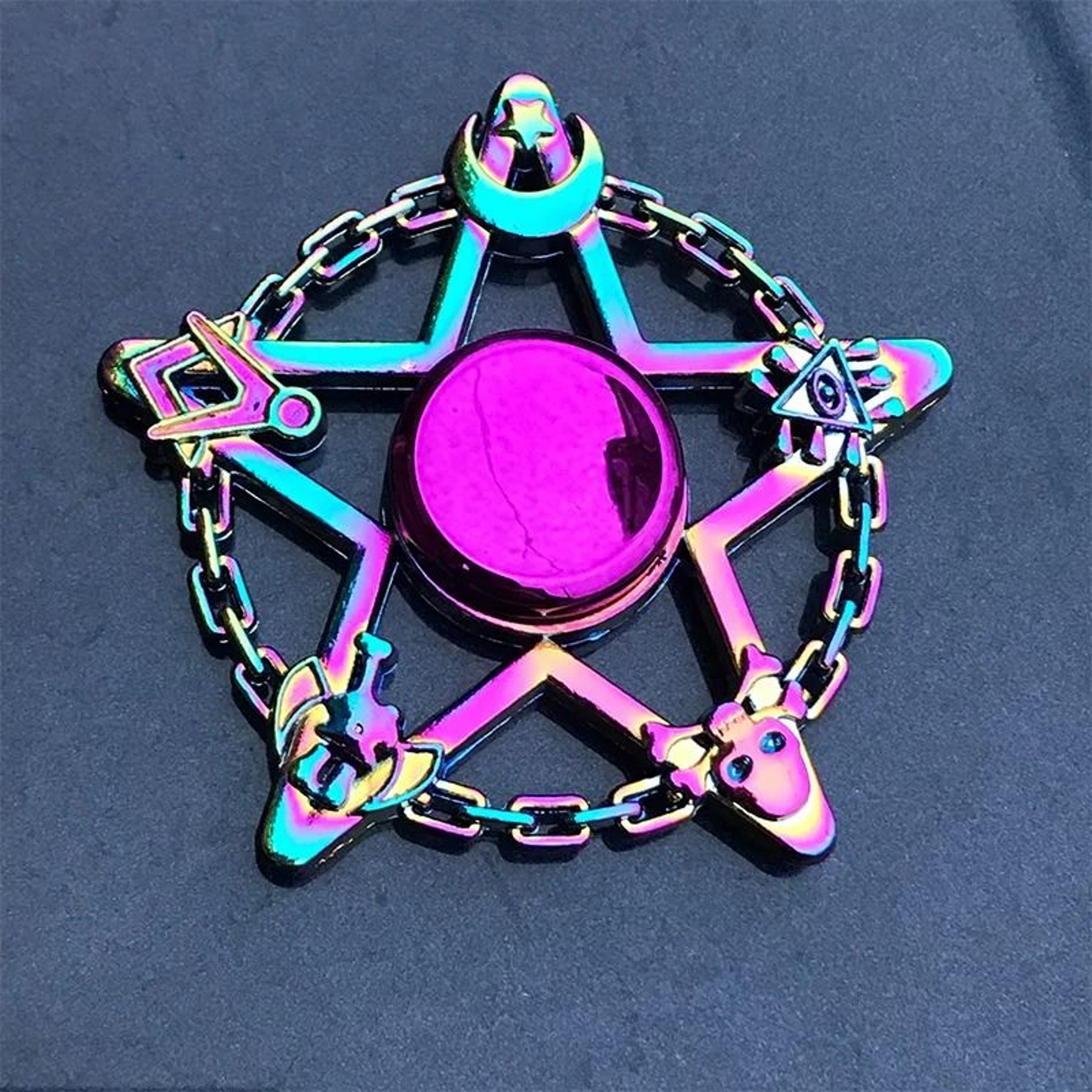 Metal Rainbow Gradient Fidget Spinner With Silent Bearing 24