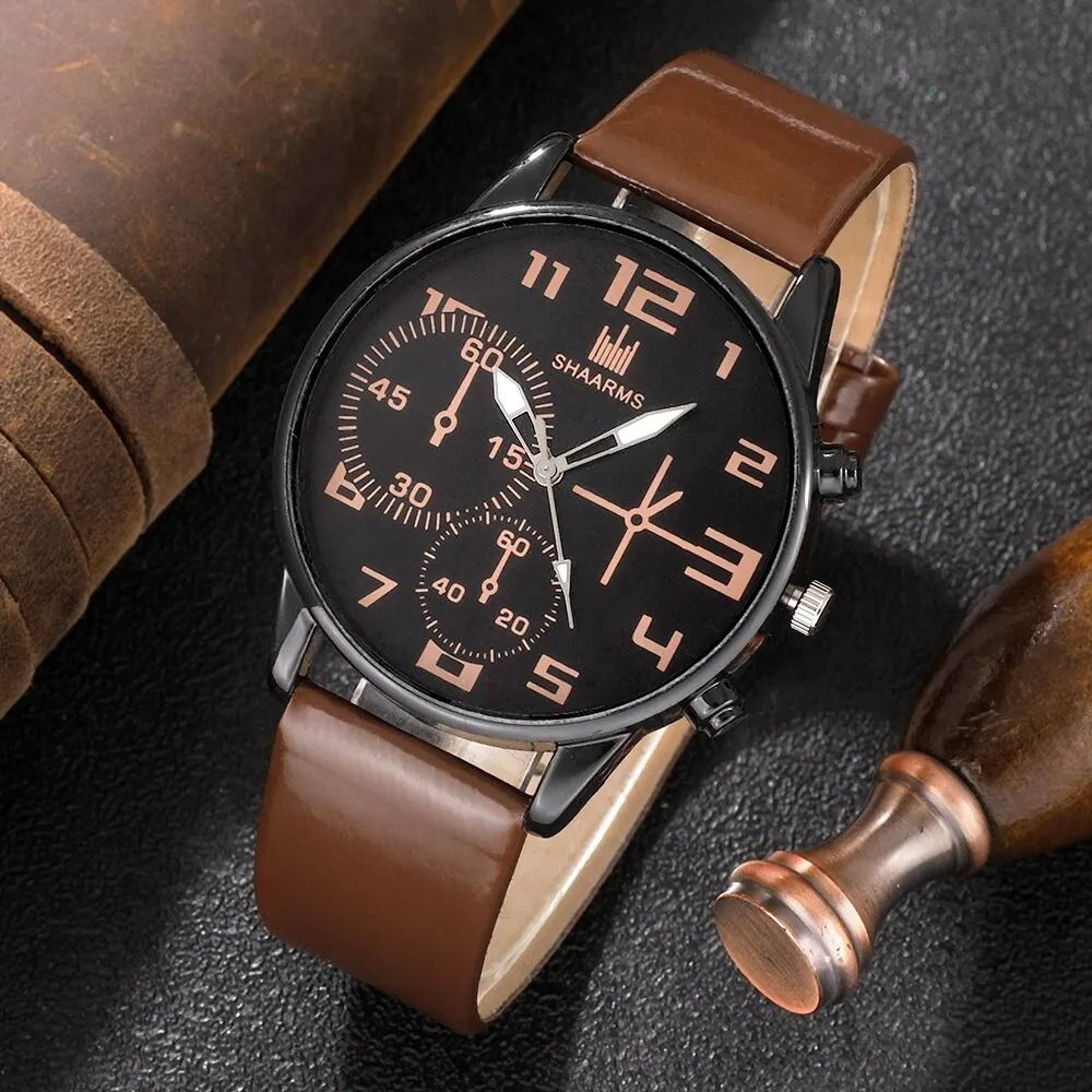 Mens Sports Bracelet Quartz Watch Set 5 Pcs 2