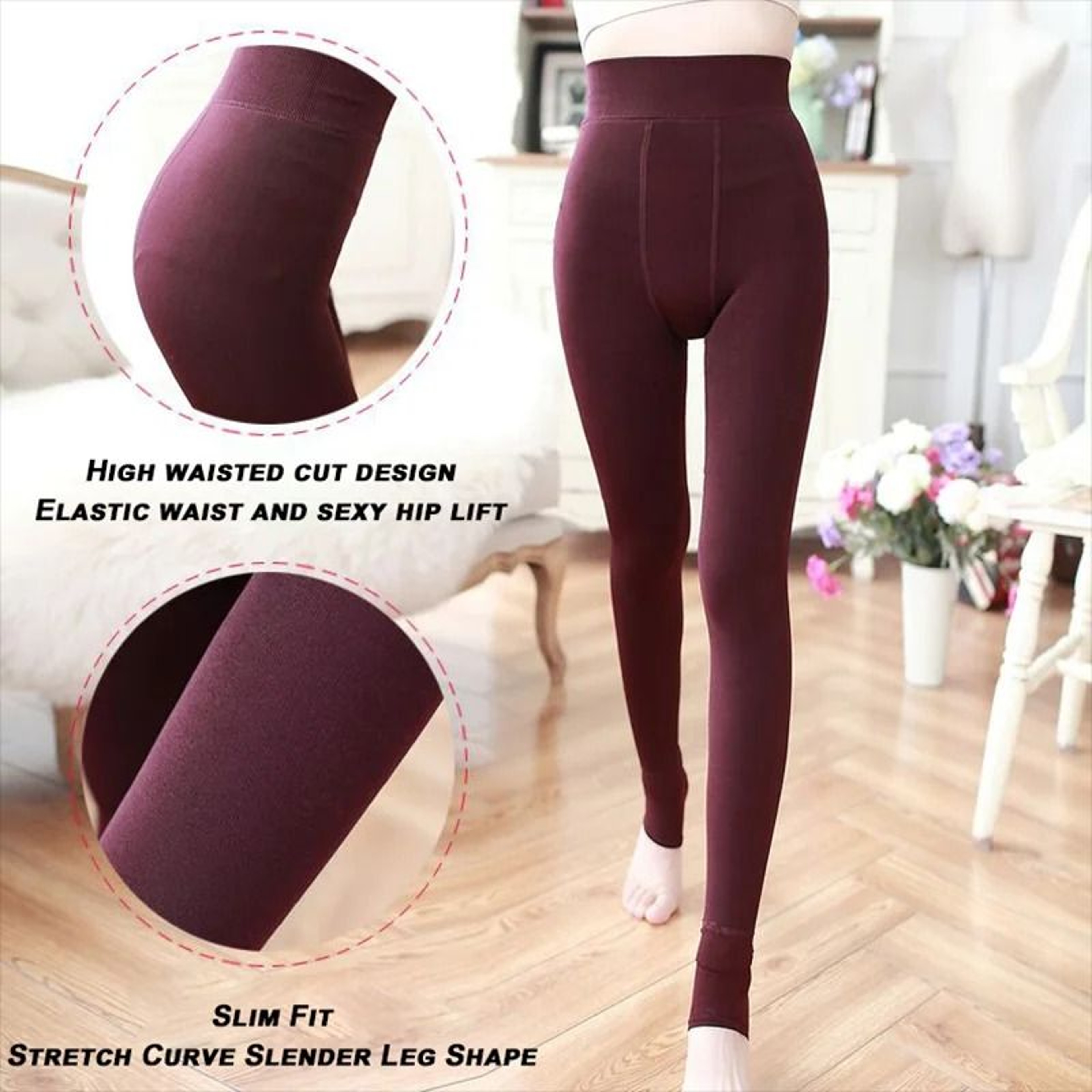 Womens Super Thick Winter Thermal Leggings Fleece Lined 5