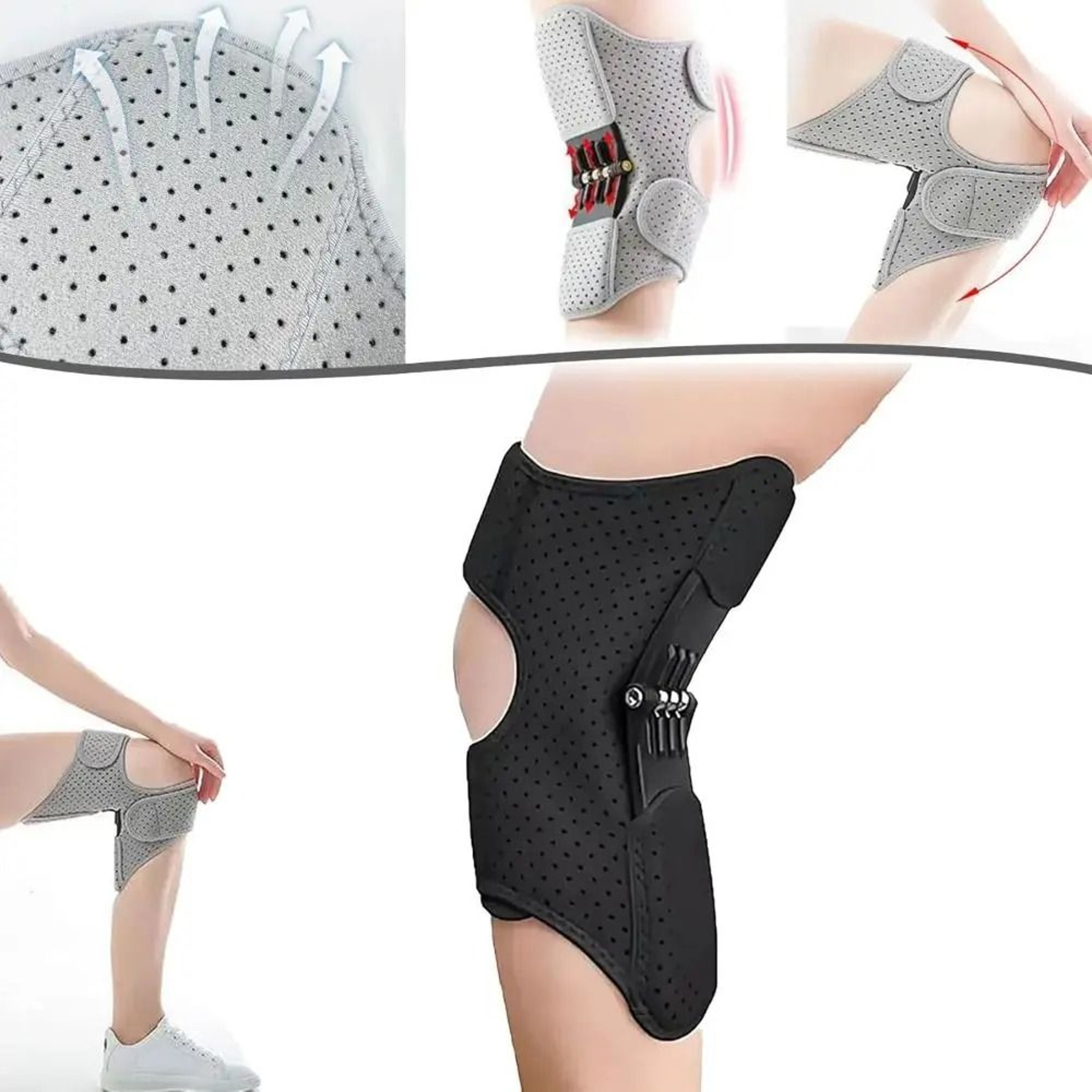 Knee Booster Power Joint Support Brace With Adjustable Spring Stabilizer 2