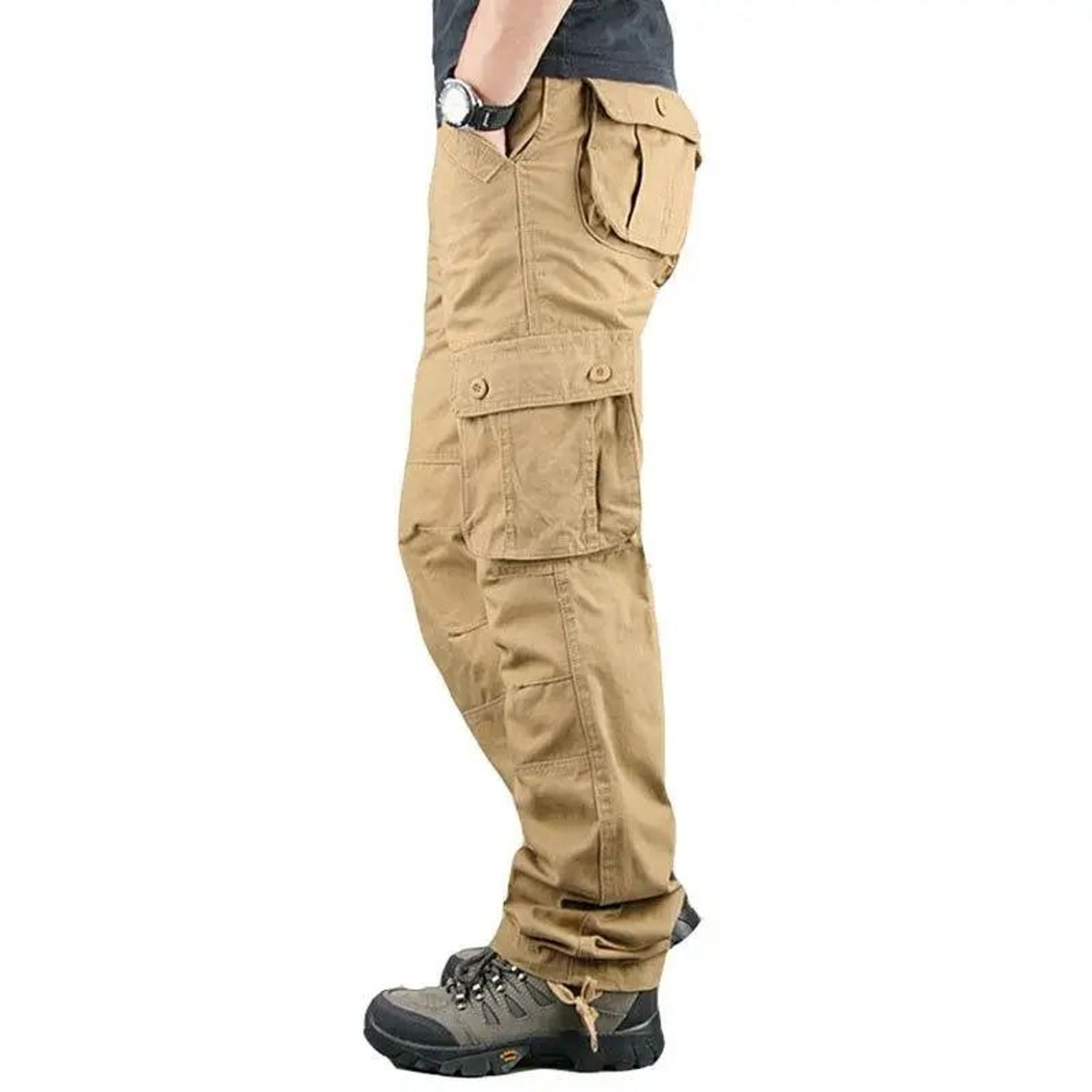 Men Tactical Cargo Pants Cotton Outdoor Work Trousers 11