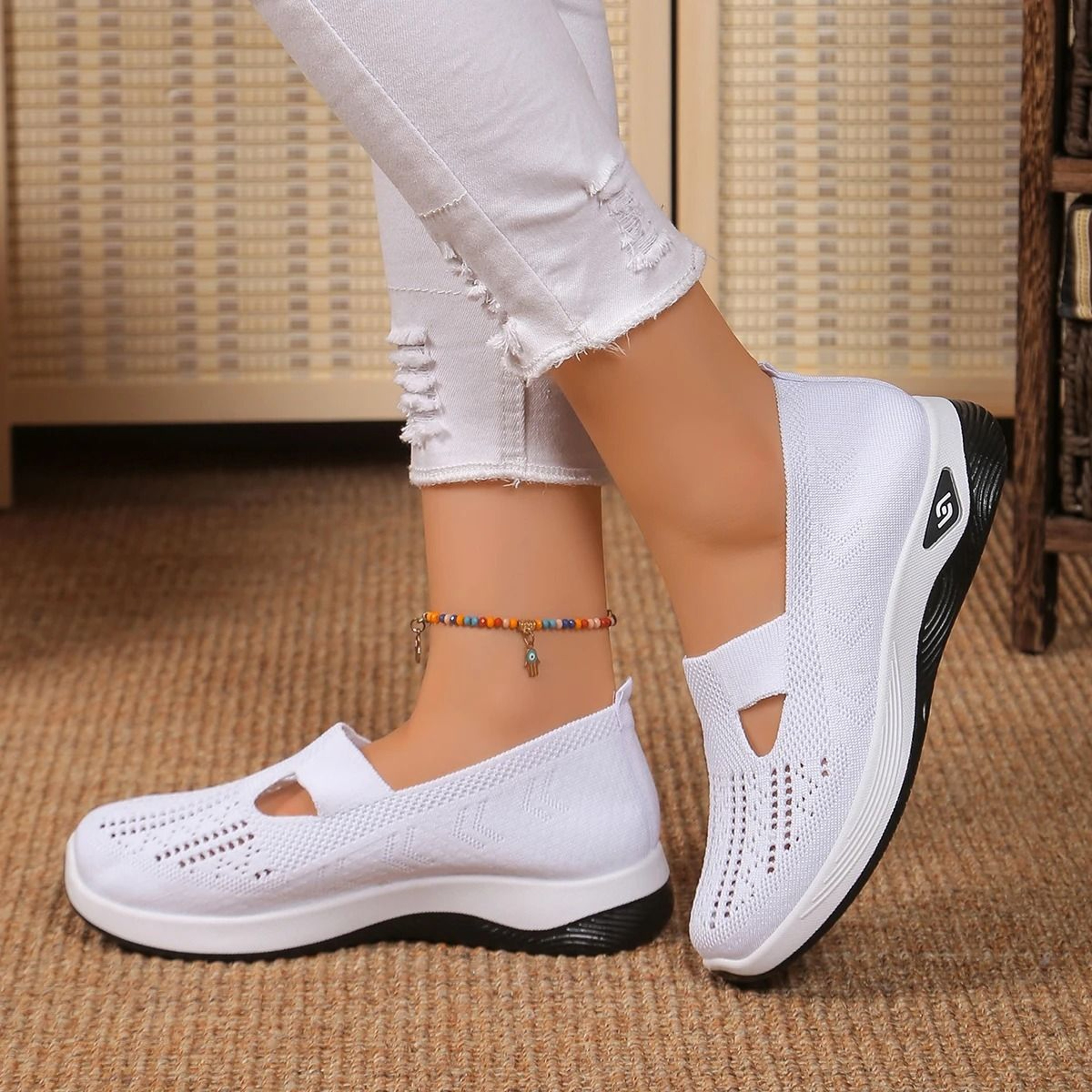 Womens Breathable Knit Lightweight Walking Shoes 4