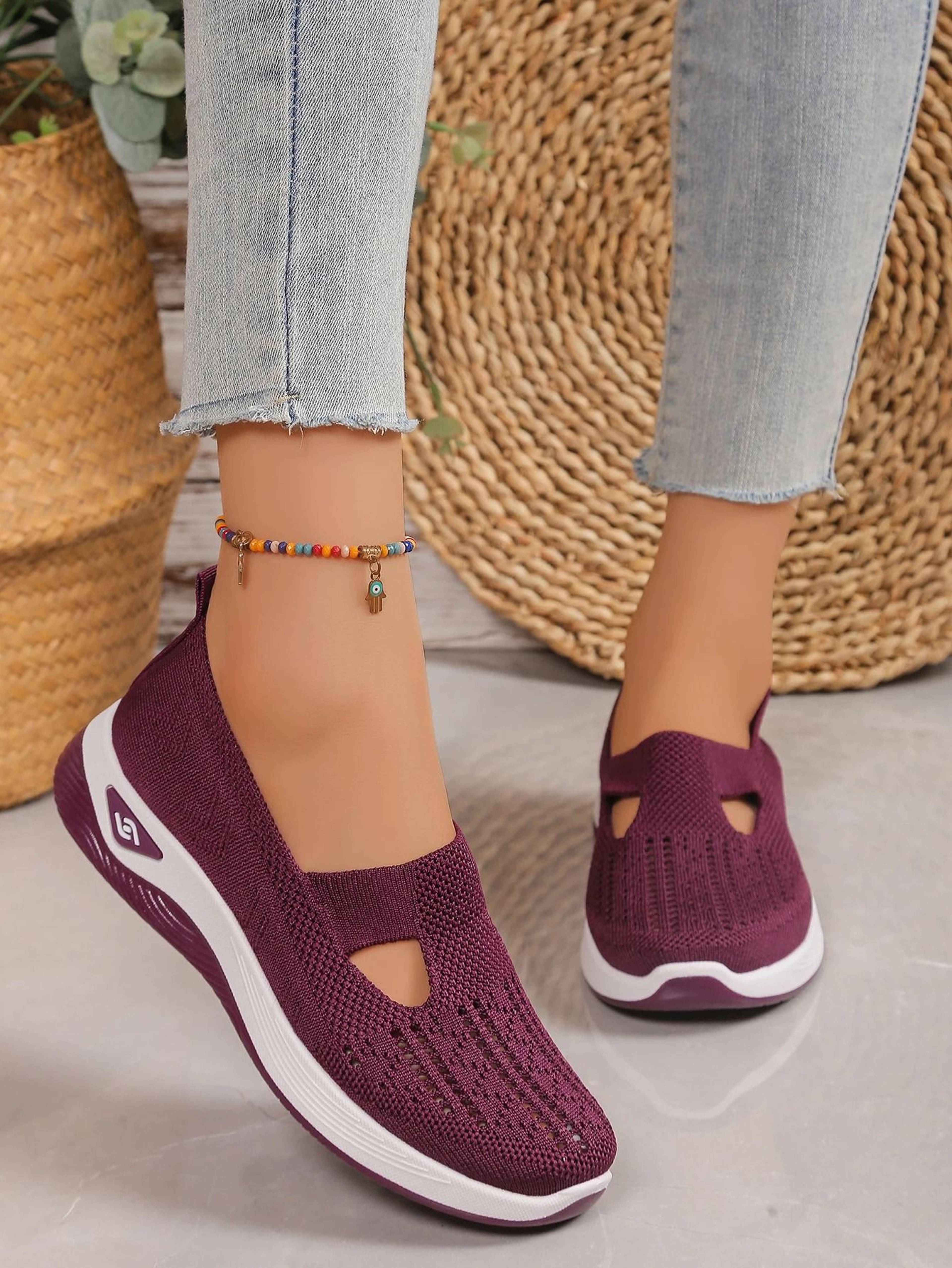 Womens Breathable Knit Lightweight Walking Shoes 17