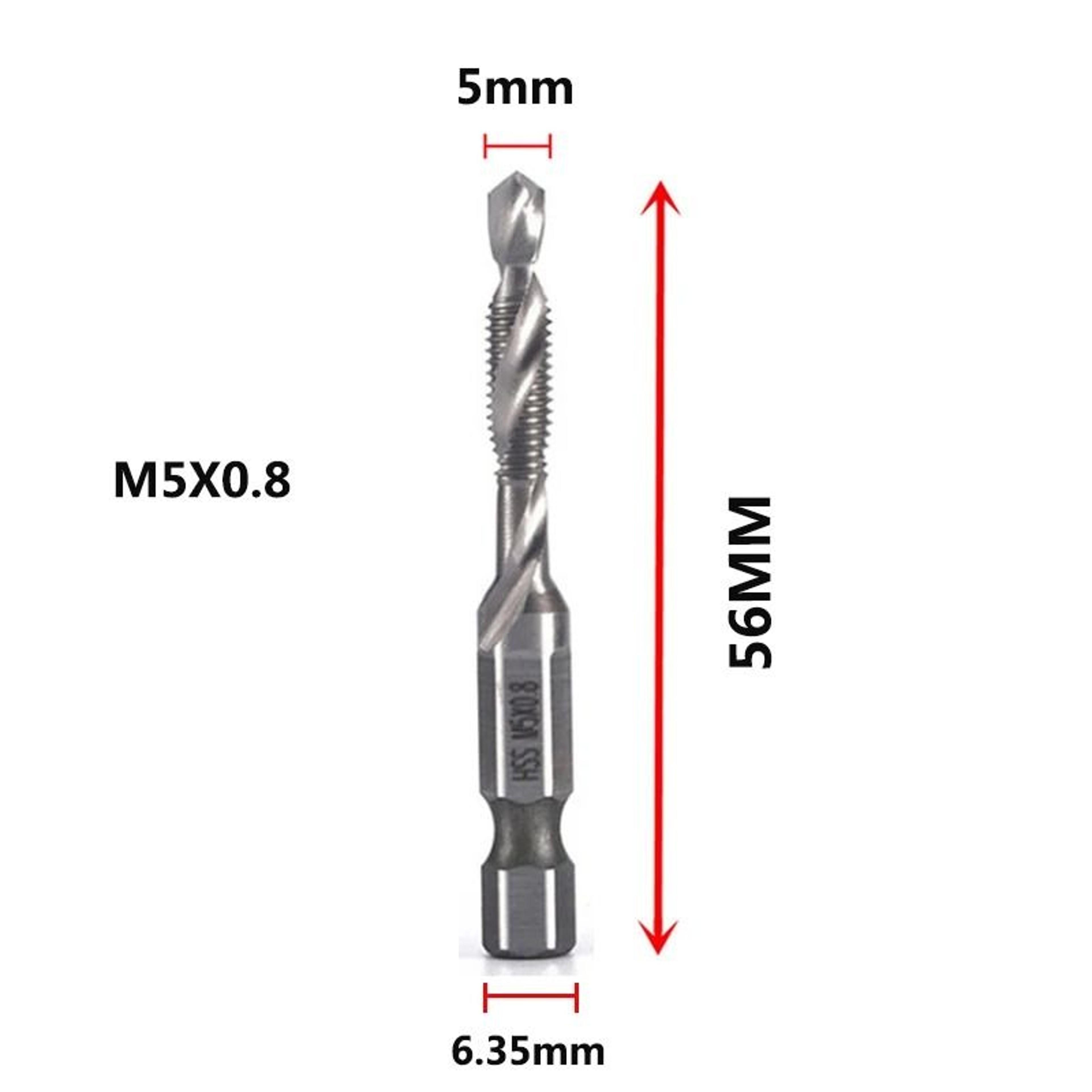Hex Shank Titanium Plated Metric Tap Drill Bits M3 To M10 Set 13
