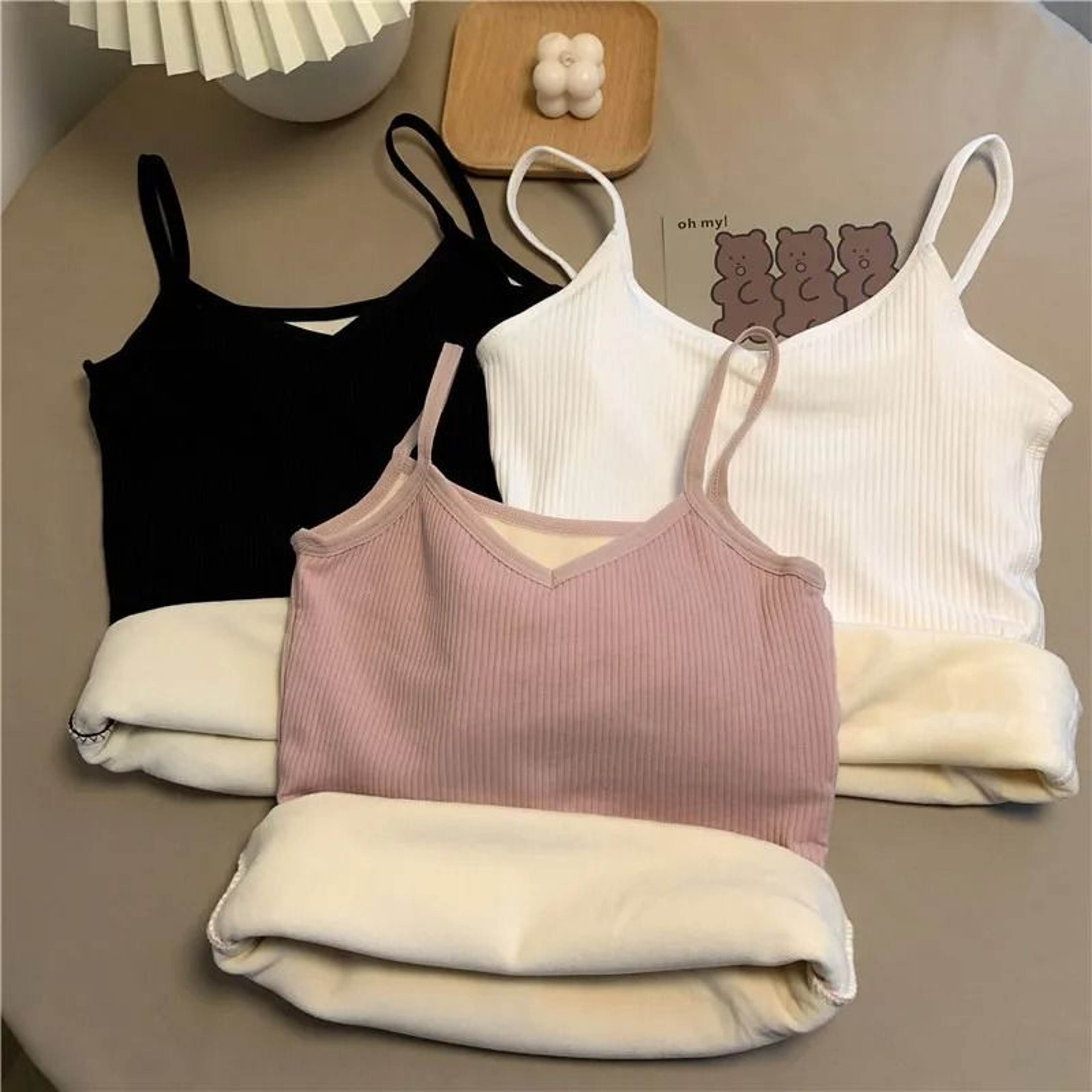 Women Winter Warm Thin Velvet Corset Top Sleeveless Slim Fleece Tank 0