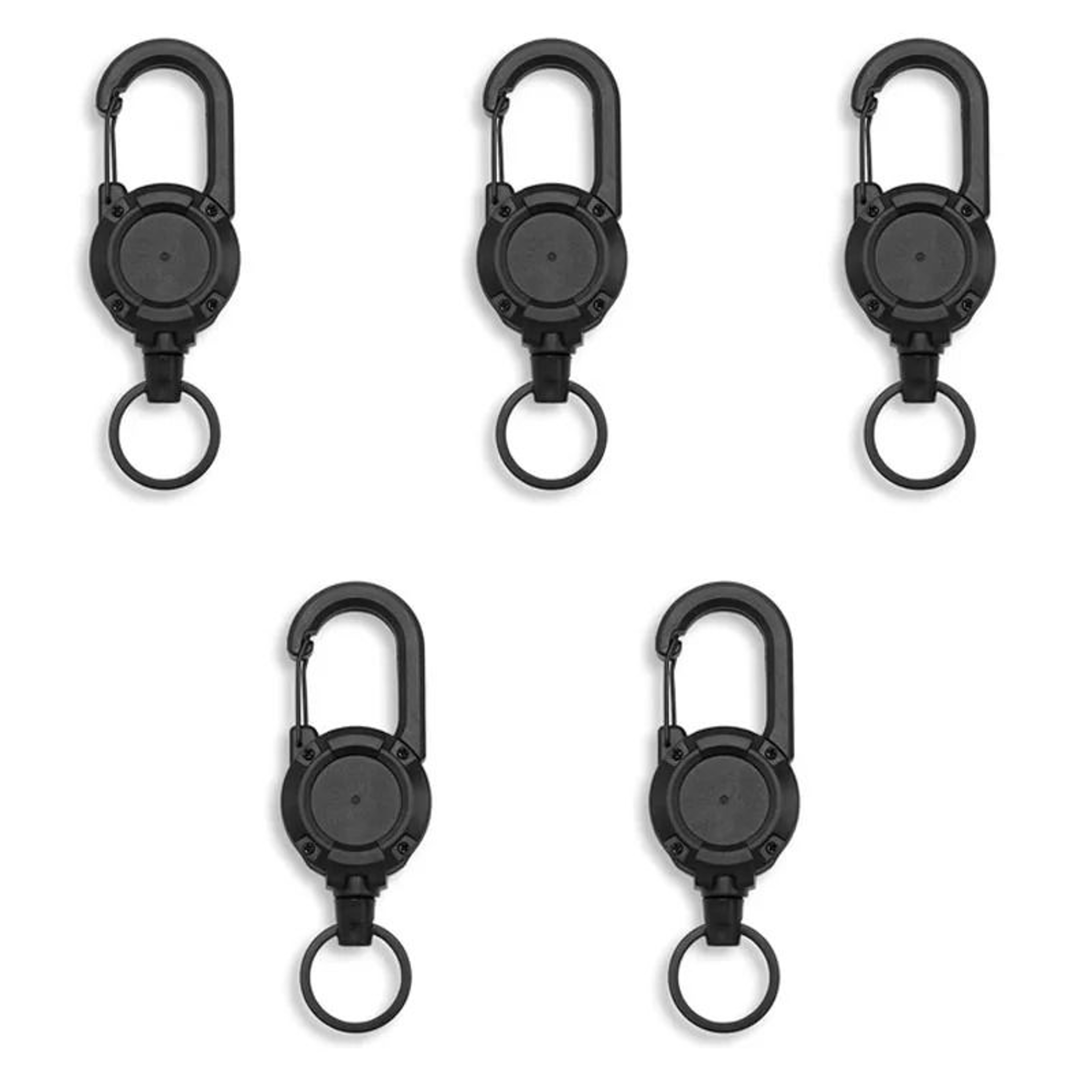 Retractable Heavy Duty Pull Reel Carabiner Keychain Steel Wire Rope 8
