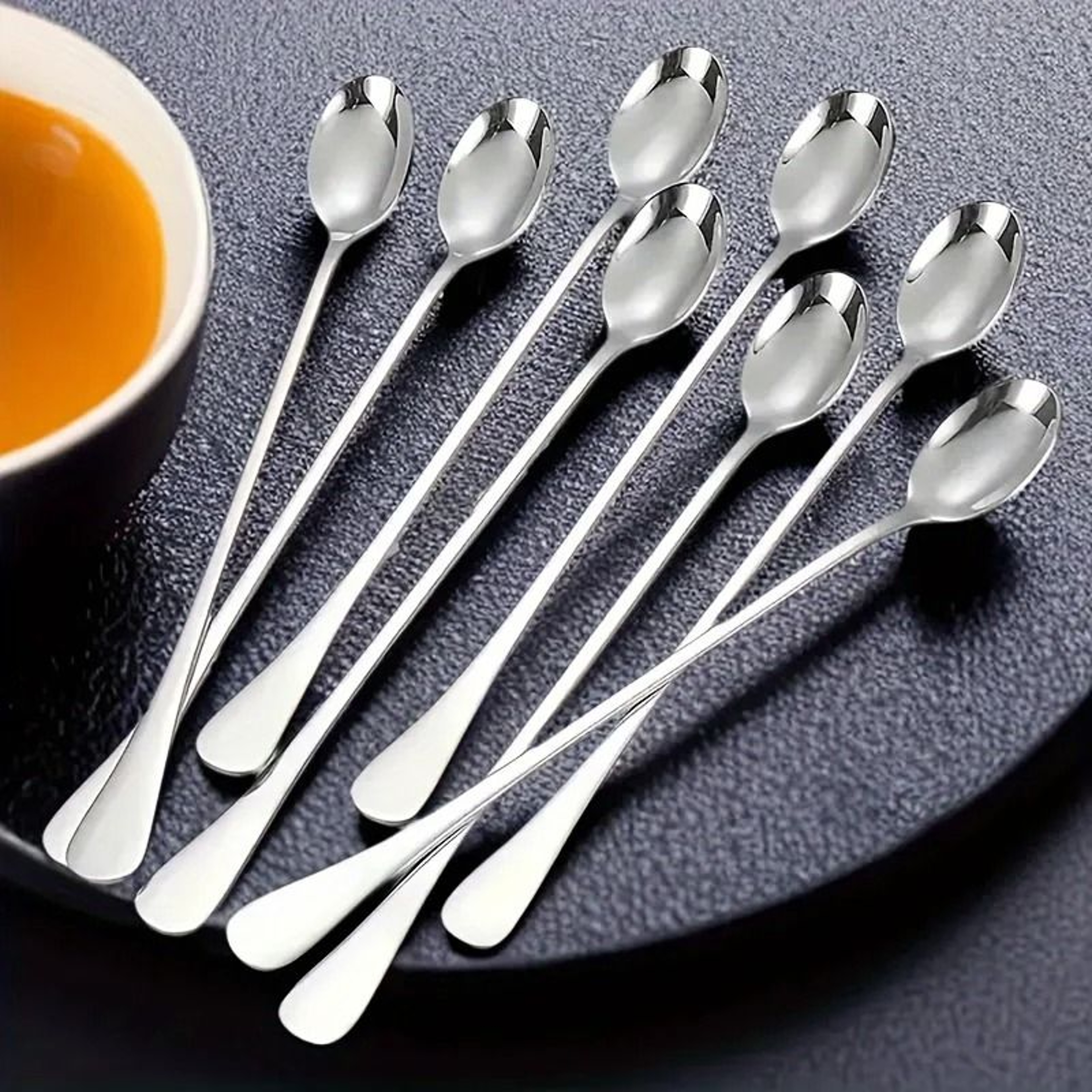 Stainless Steel Long Handled Ice Teaspoon Set Of 6 6