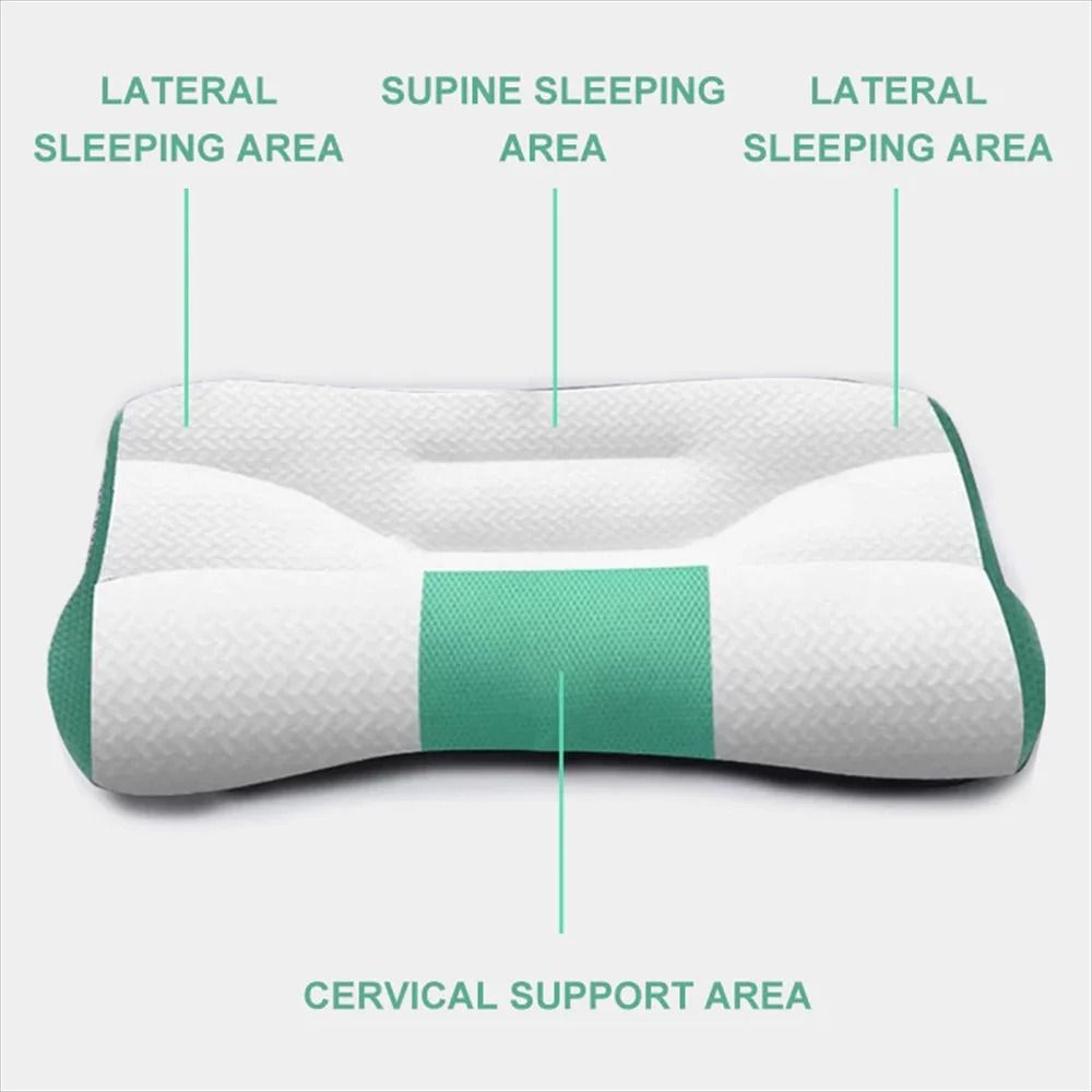 Cervical Memory Foam Pillow Ergonomic Support Goose Down Style 3