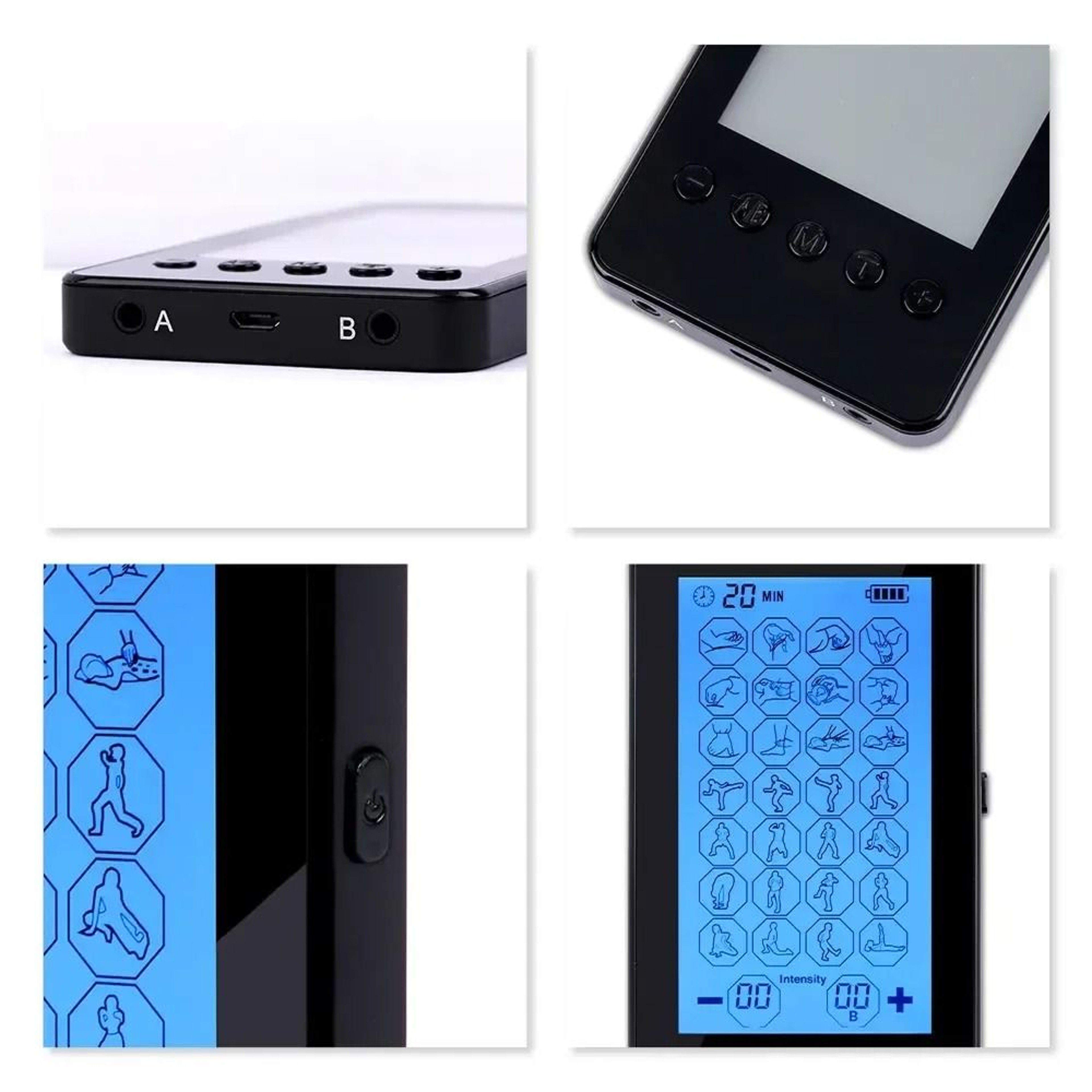 28 Mode TENS Electric Pulse Body Massager With LCD Touch Dual Output 5