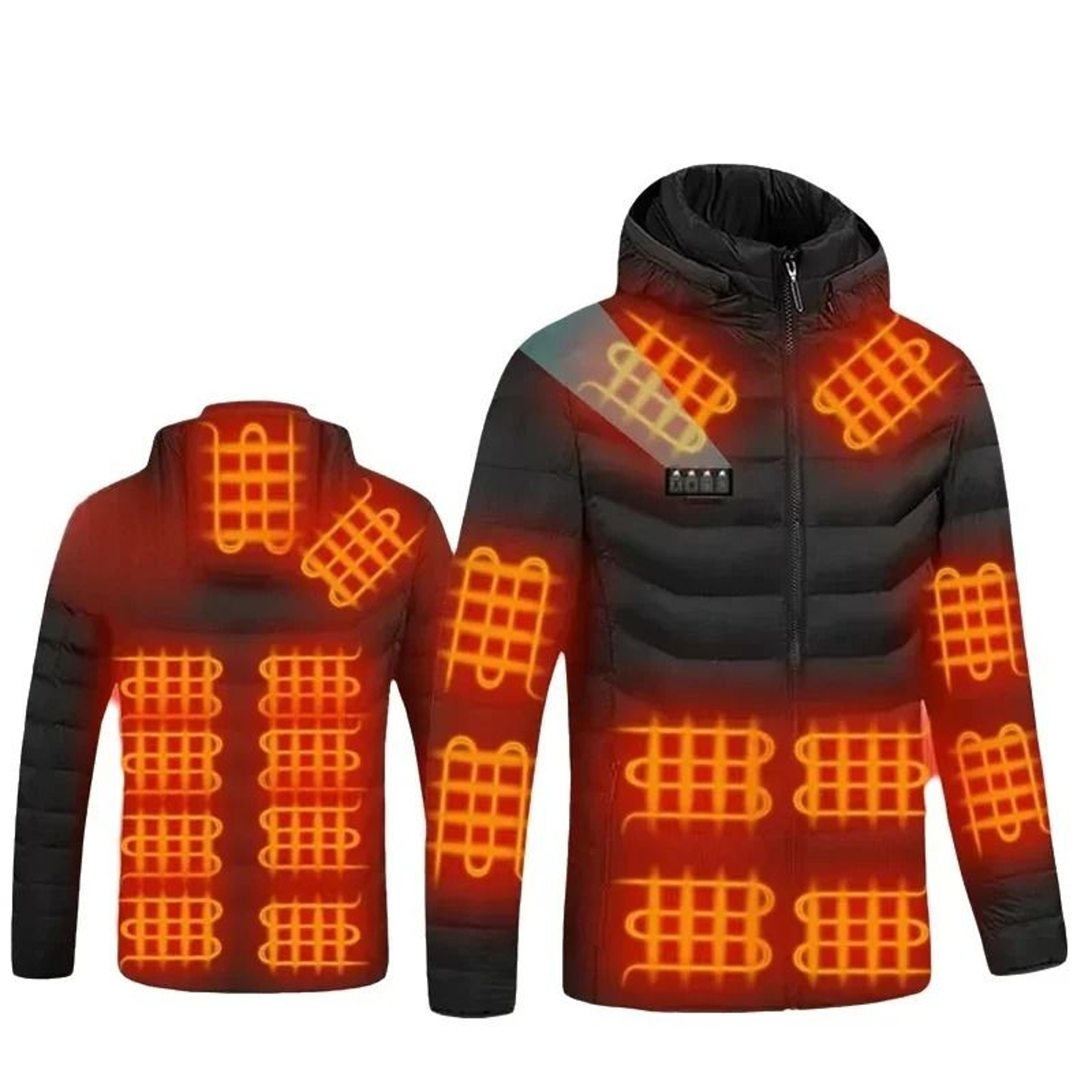 Men Heated Down Jacket USB Winter Padded Parka Outdoor Electric Thermal Coat 0