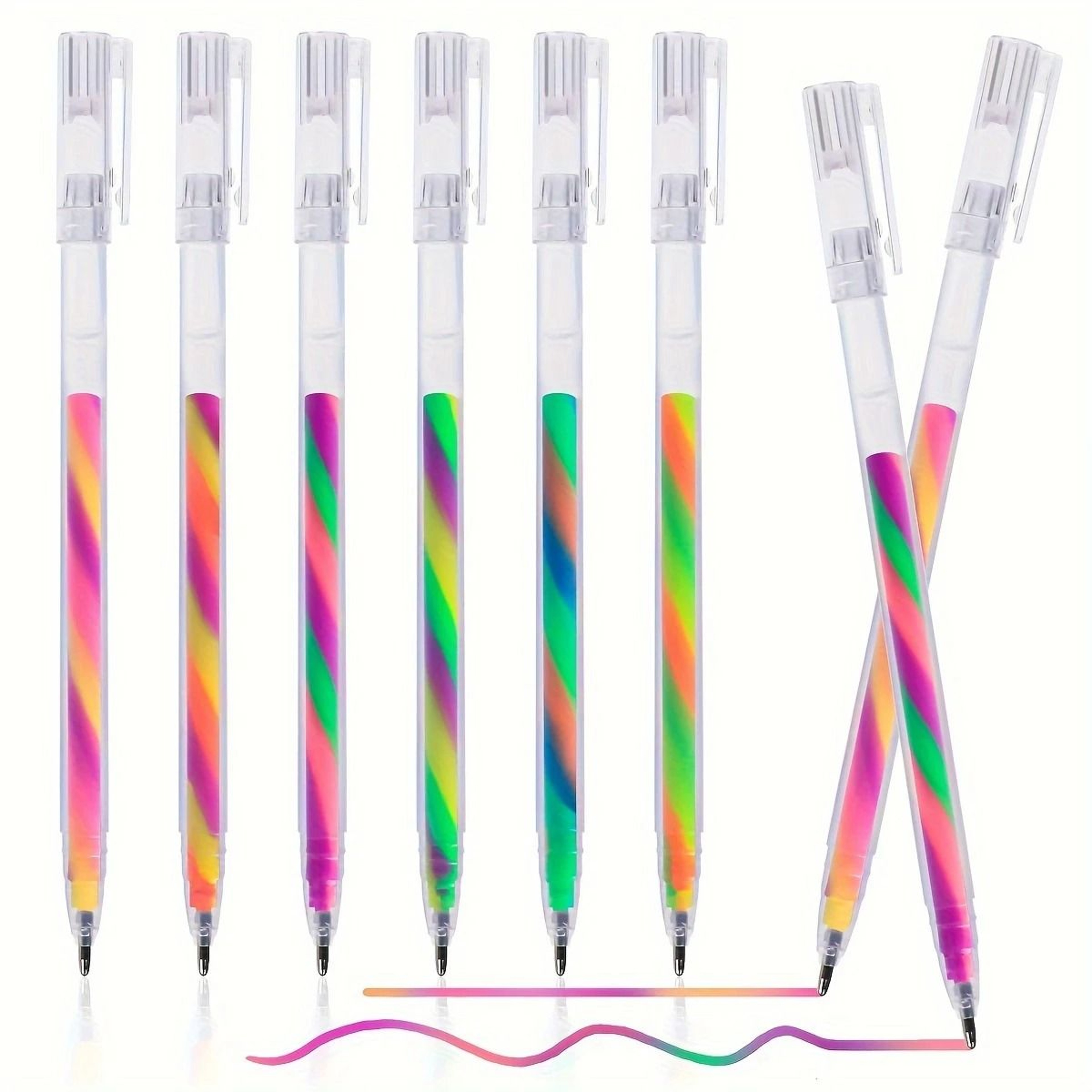 Glitter Gel Highlighter Pens Set 6 Vibrant Colors 12 Mm 6