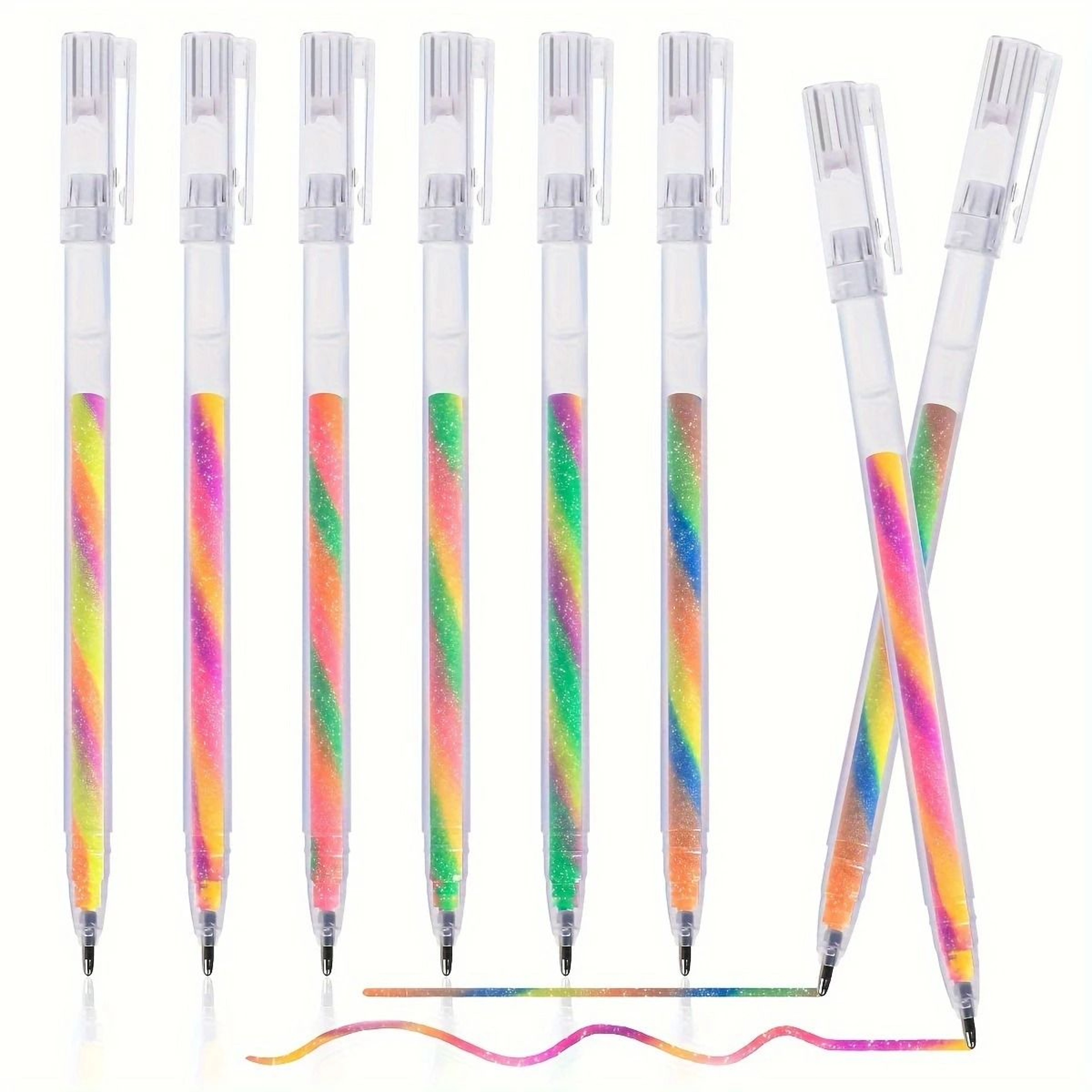 Glitter Gel Highlighter Pens Set 6 Vibrant Colors 12 Mm 8