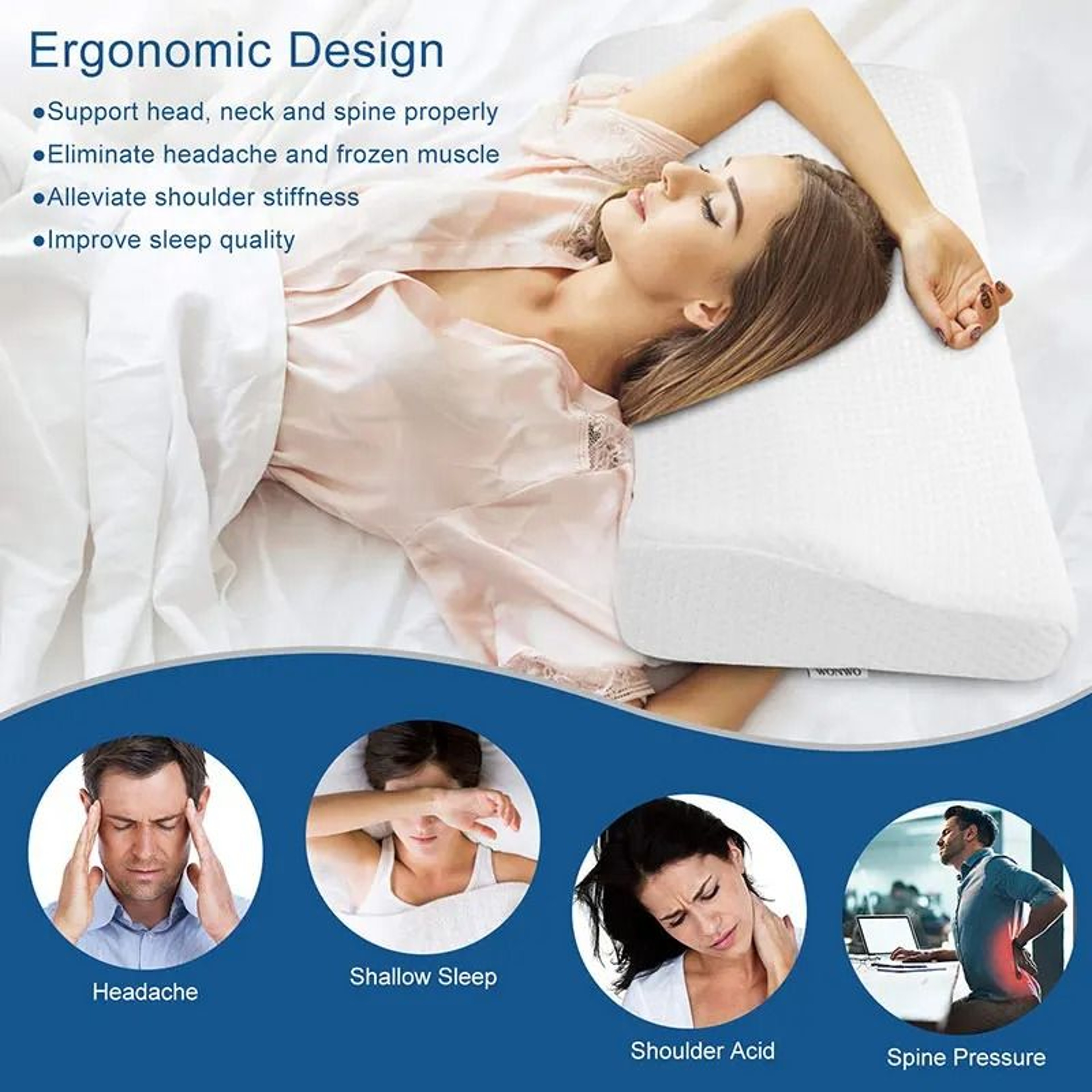 Orthopedic Memory Foam Butterfly Pillow For Neck Support And Cervical Alignment 2