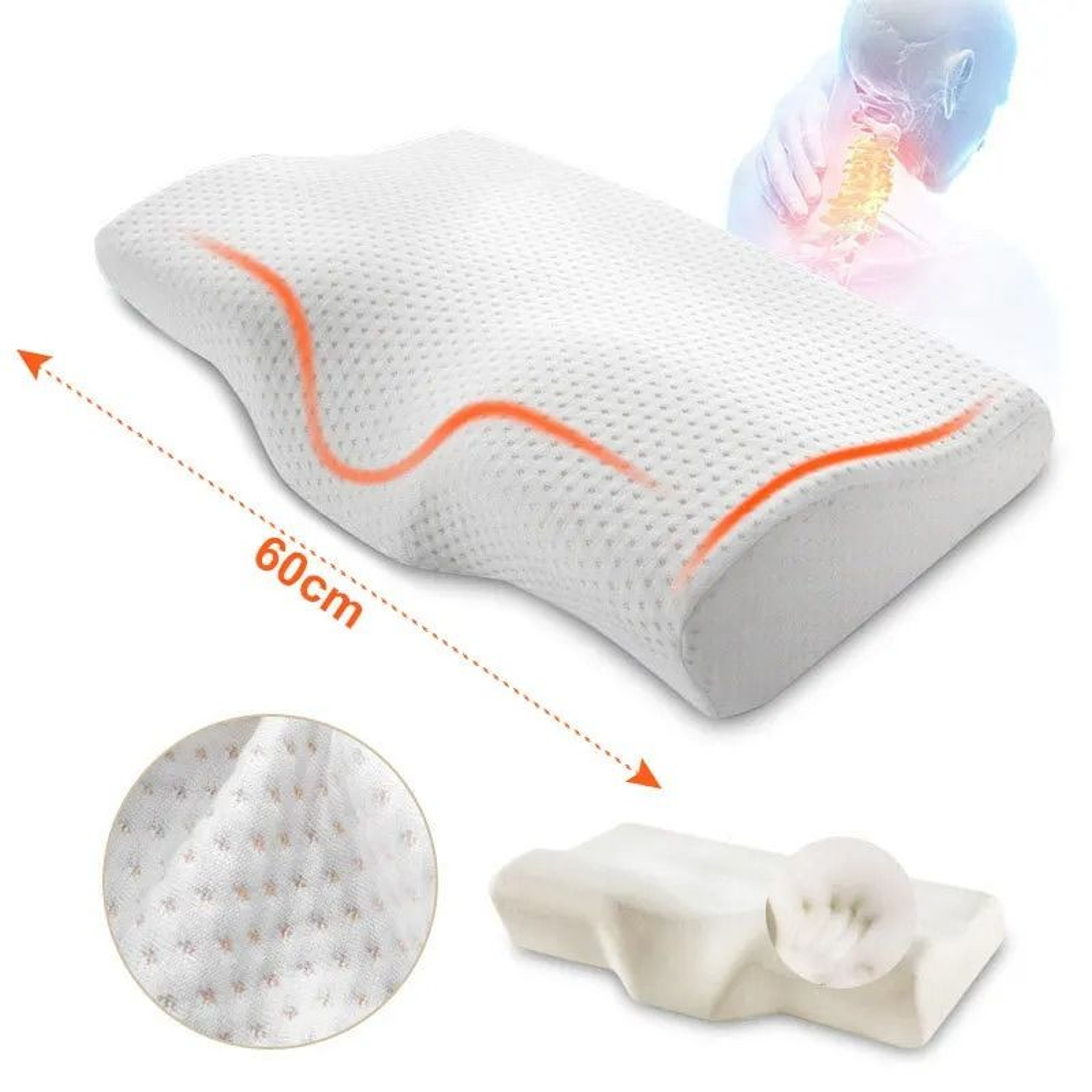 Orthopedic Memory Foam Butterfly Pillow For Neck Support And Cervical Alignment 5