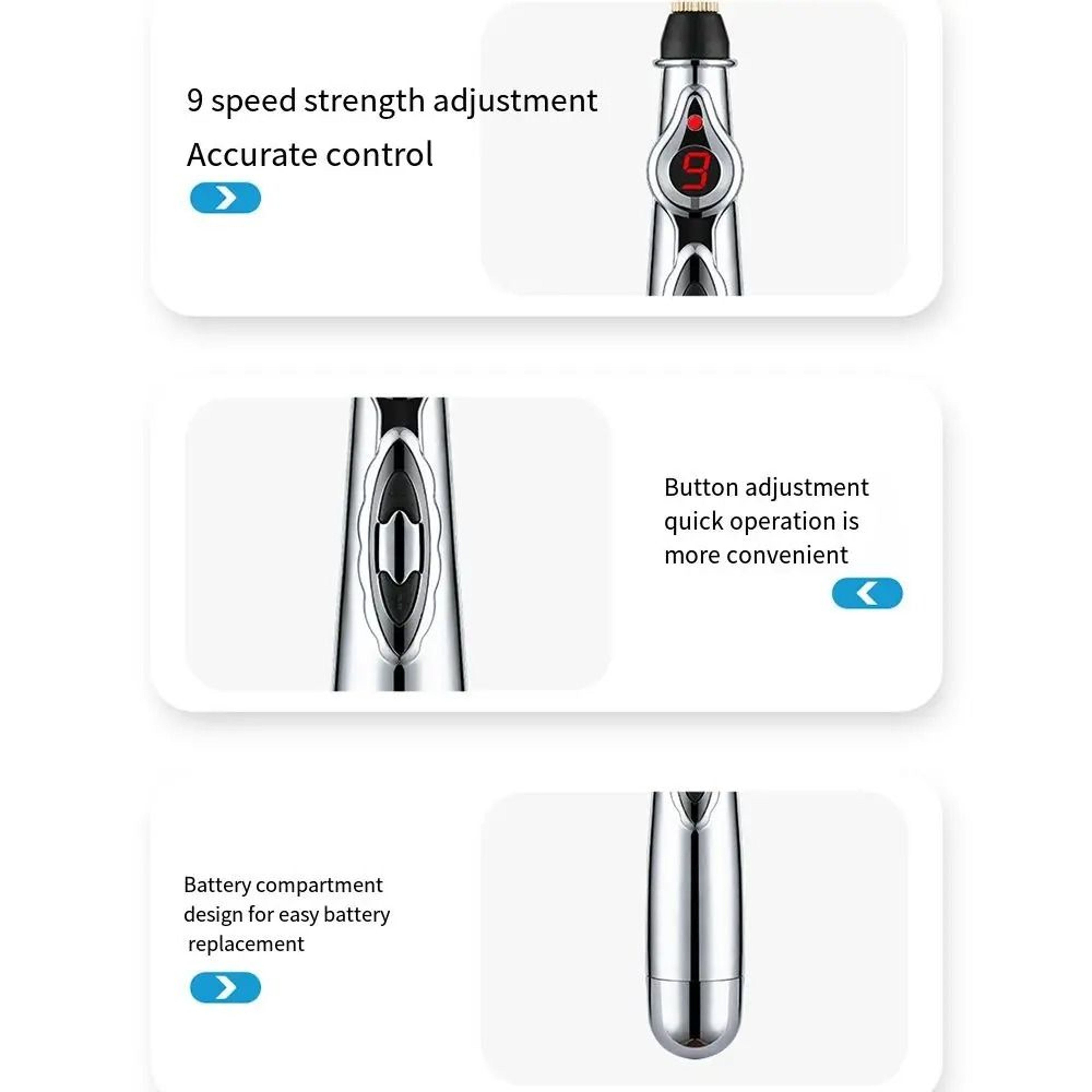 Electronic Acupuncture Pen With 2 3 Or 5 Heads And 9 Gear Meridian Device 2