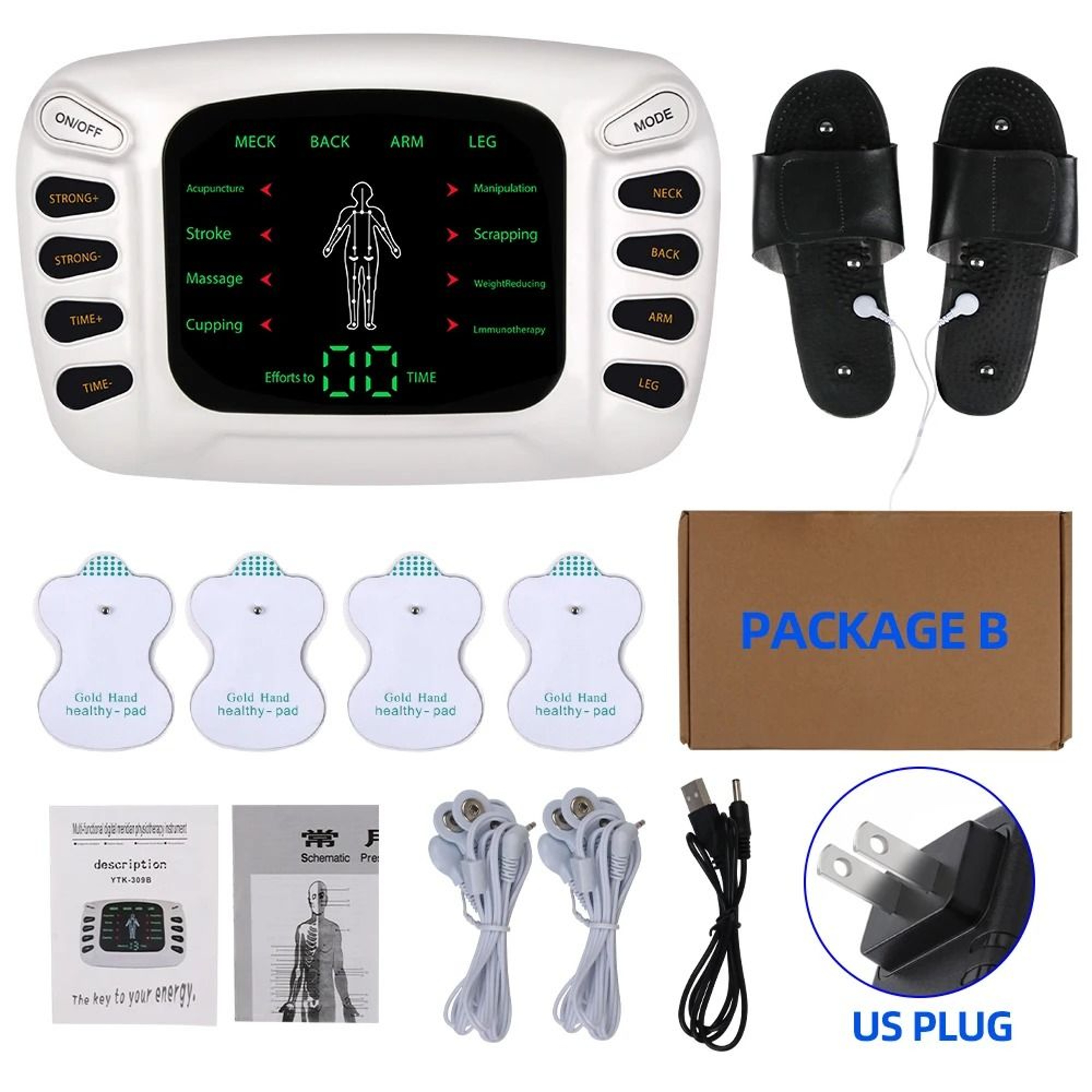 Electrostimulator Physiotherapy TENS Machine Electric Muscle Stimulator EMS Pulse Acupuncture Massa 8