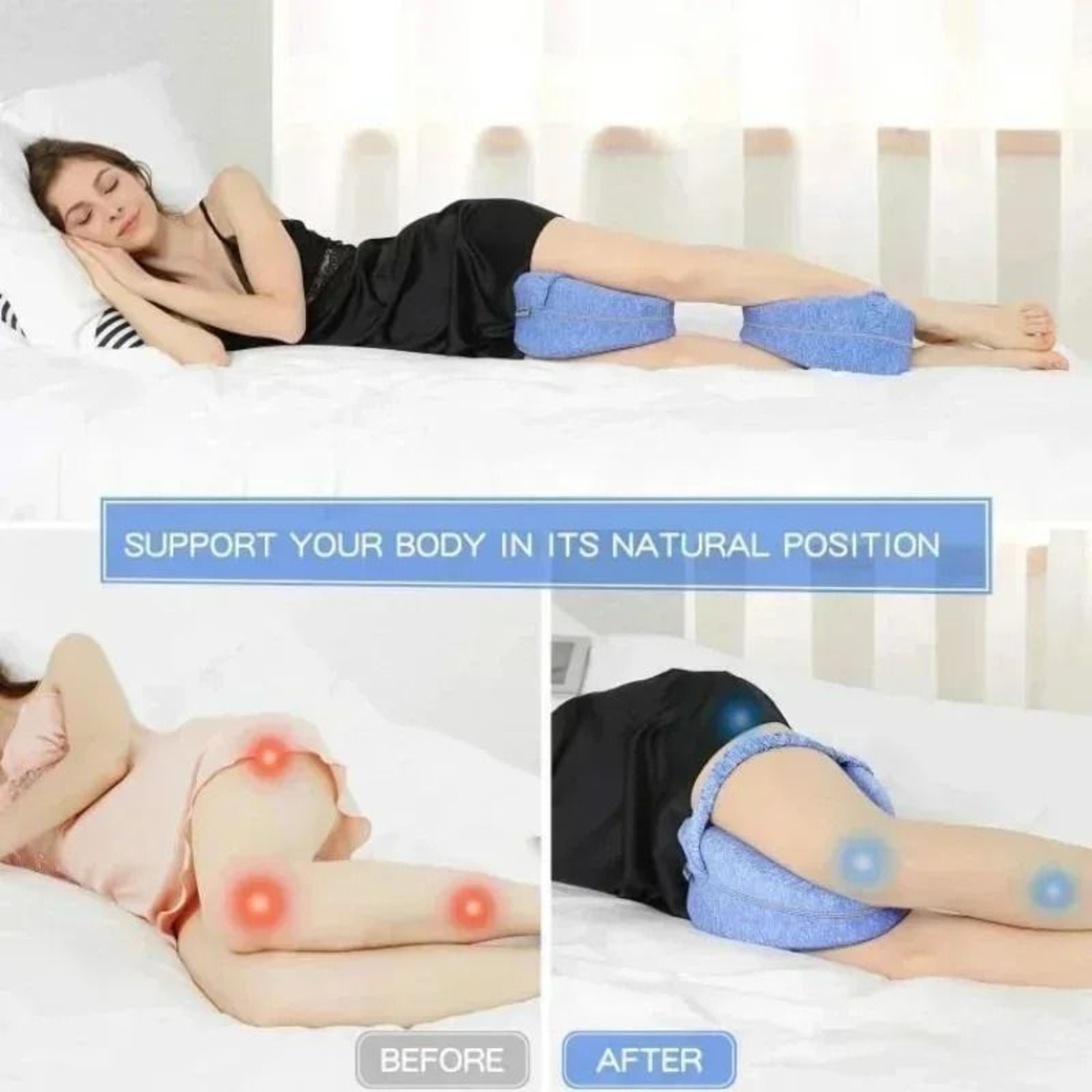 Memory Cotton Leg Pillow Heart Hollow Side Sleeper Orthopedic Cushion For Pregnancy Back Hip Relief 3