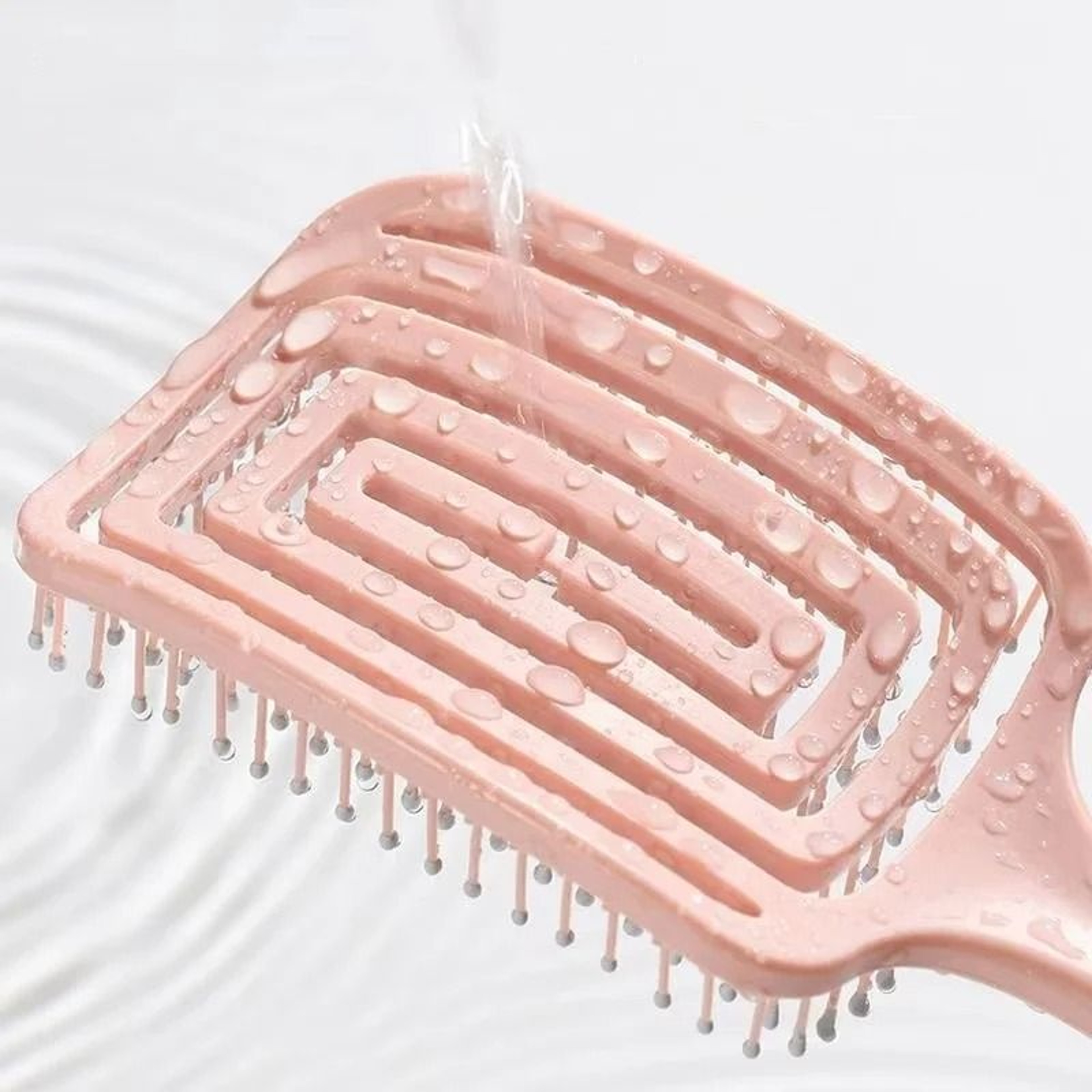 Elastic Massage Comb Hollow Out Hair Brush Scalp Massage Detangler Fast Blow Drying Tool 5
