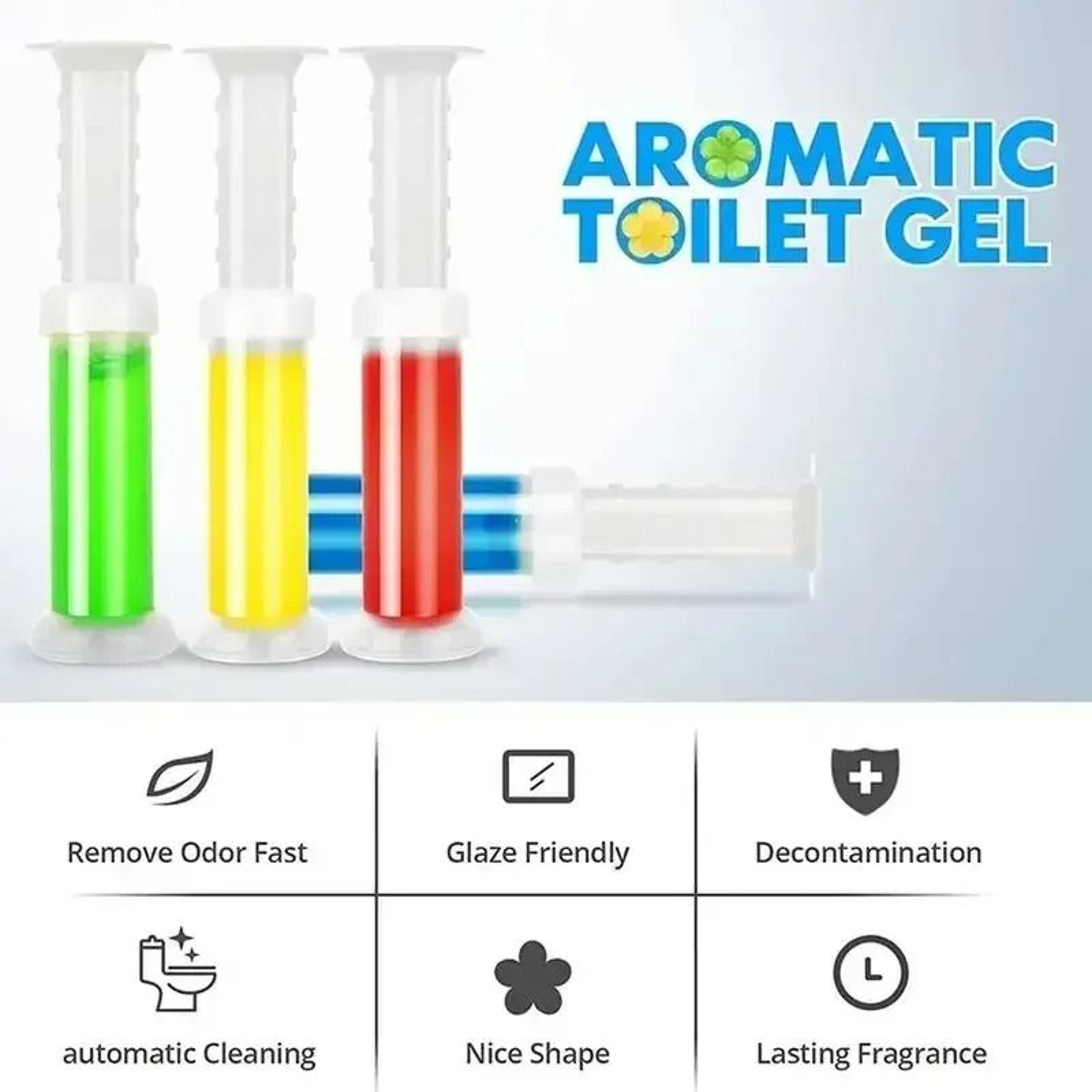 Toilet Cleaner Gel Stick With Liquid Fragrance Deodorizing And Aromatherapy Air Freshener 3