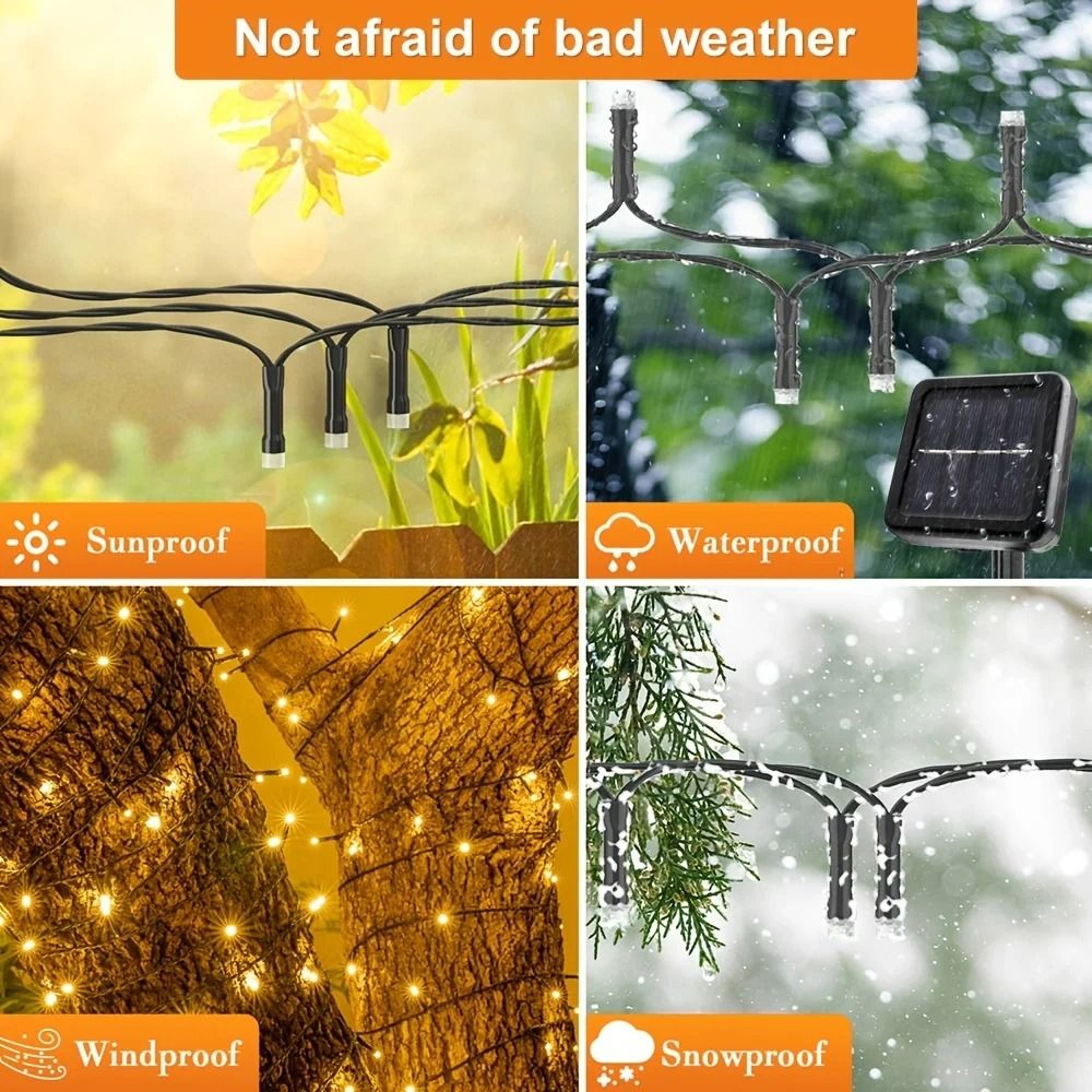 LED Solar String Garland Fairy Lights Waterproof Outdoor Decoration 2
