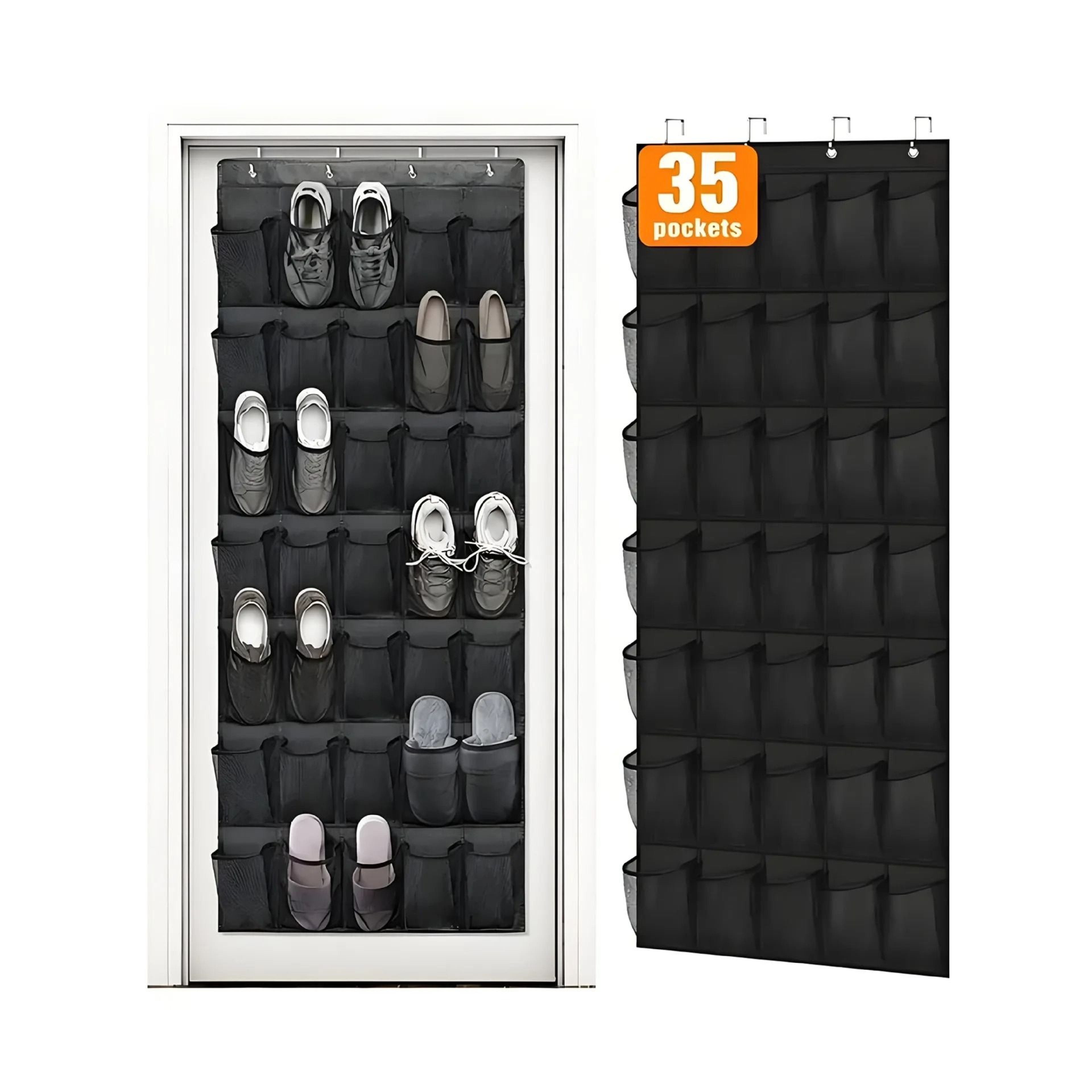 14 35 Pocket Over Door Shoe Rack Large Mesh Hanging Storage Organizer 7