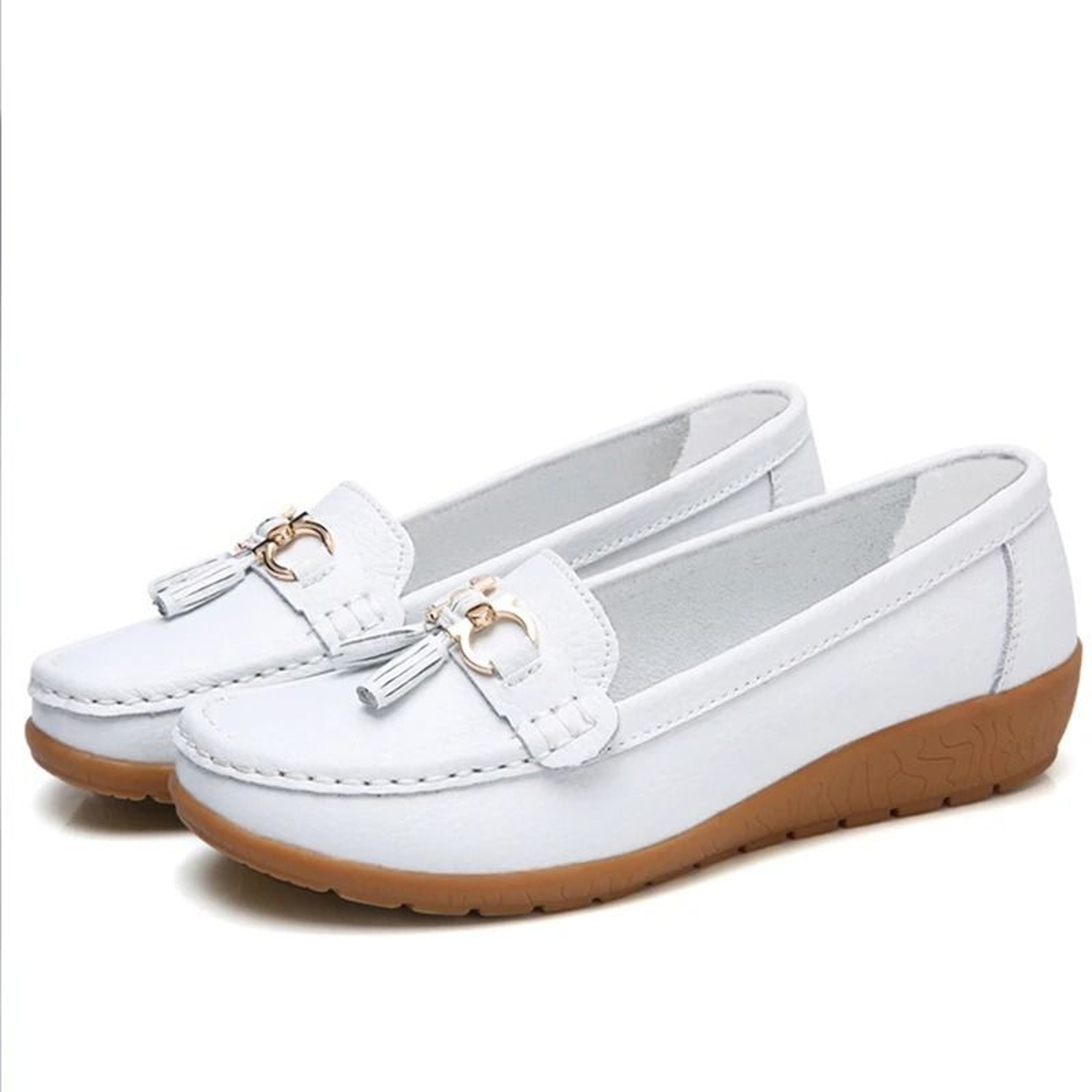 Women Shoes Nurse Loafers Comfortable Flat Shoes Casual Leather Footwear 4