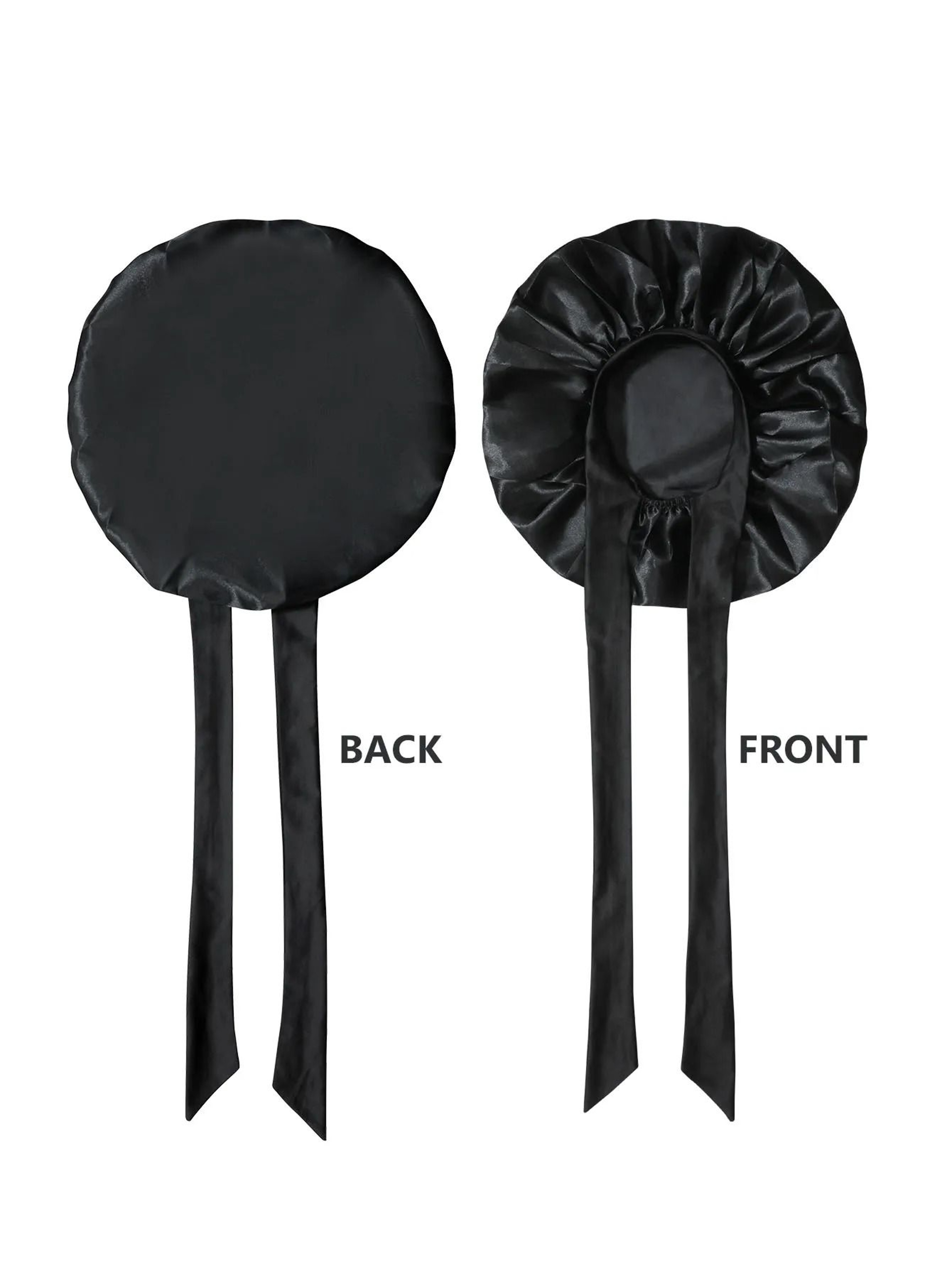 Satin Silk Bonnet Adjustable Sleep Hair Bonnet With Tie Band For Women Men 4