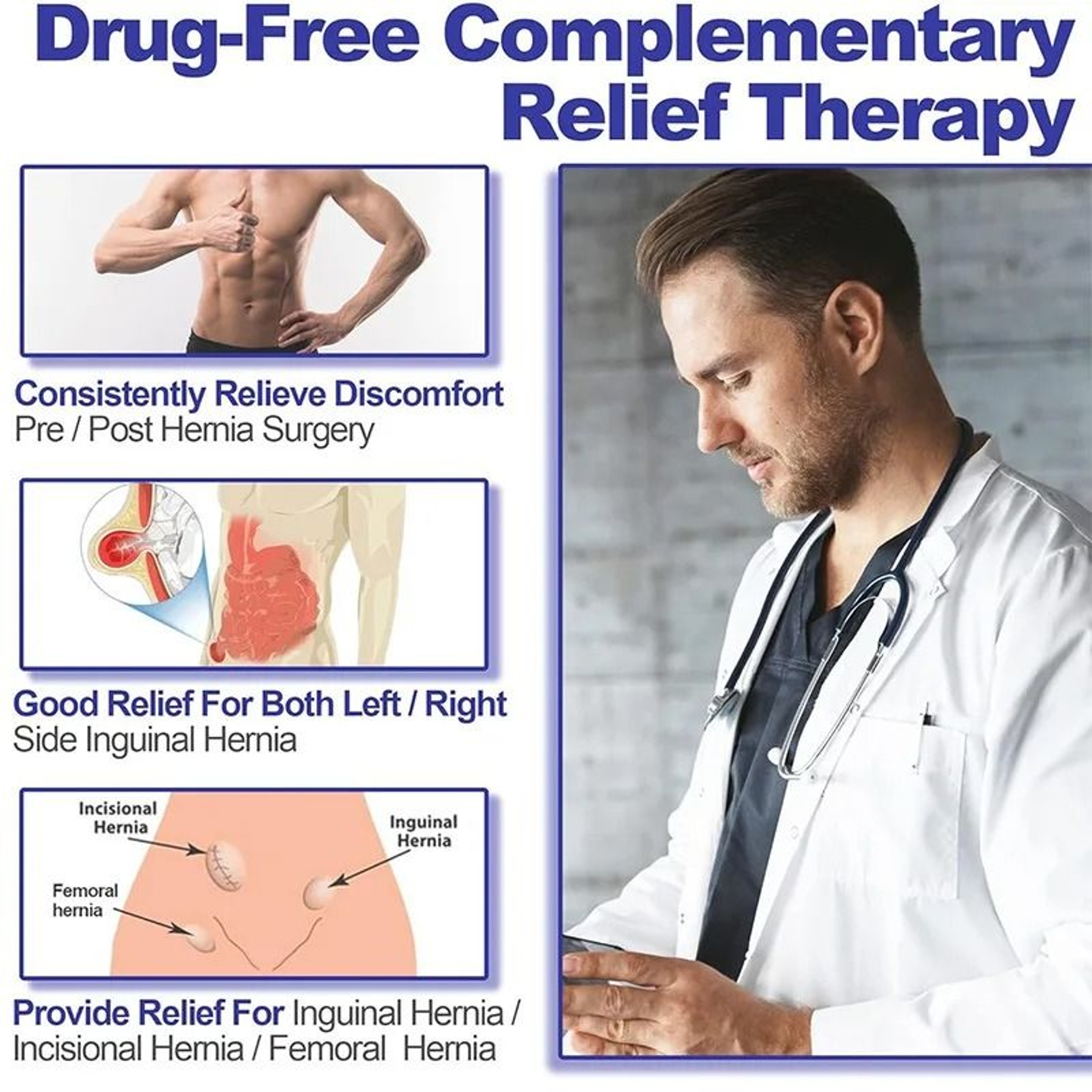 Inguinal Hernia Support Belt With Removable Compression Pad 1