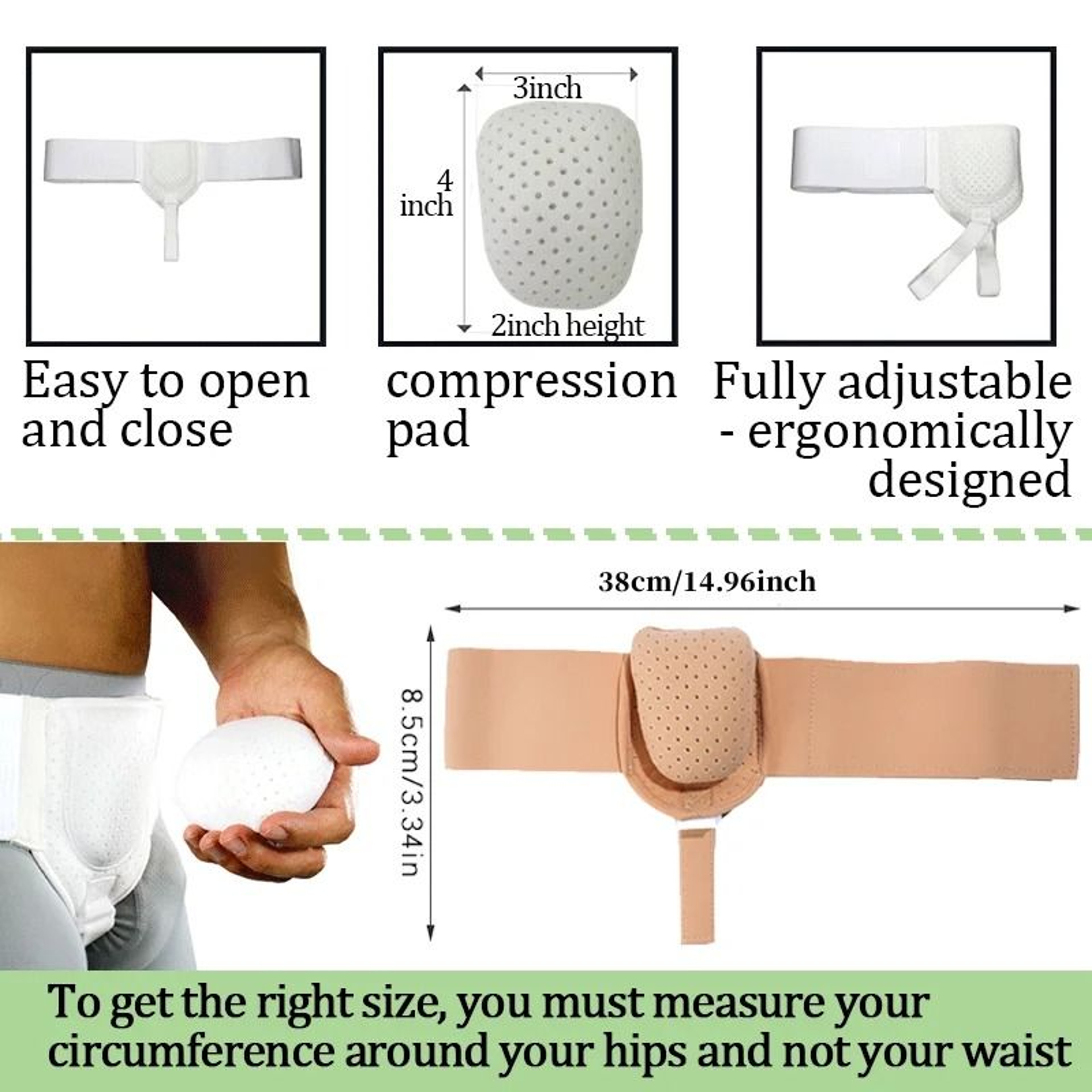Inguinal Hernia Support Belt With Removable Compression Pad 5