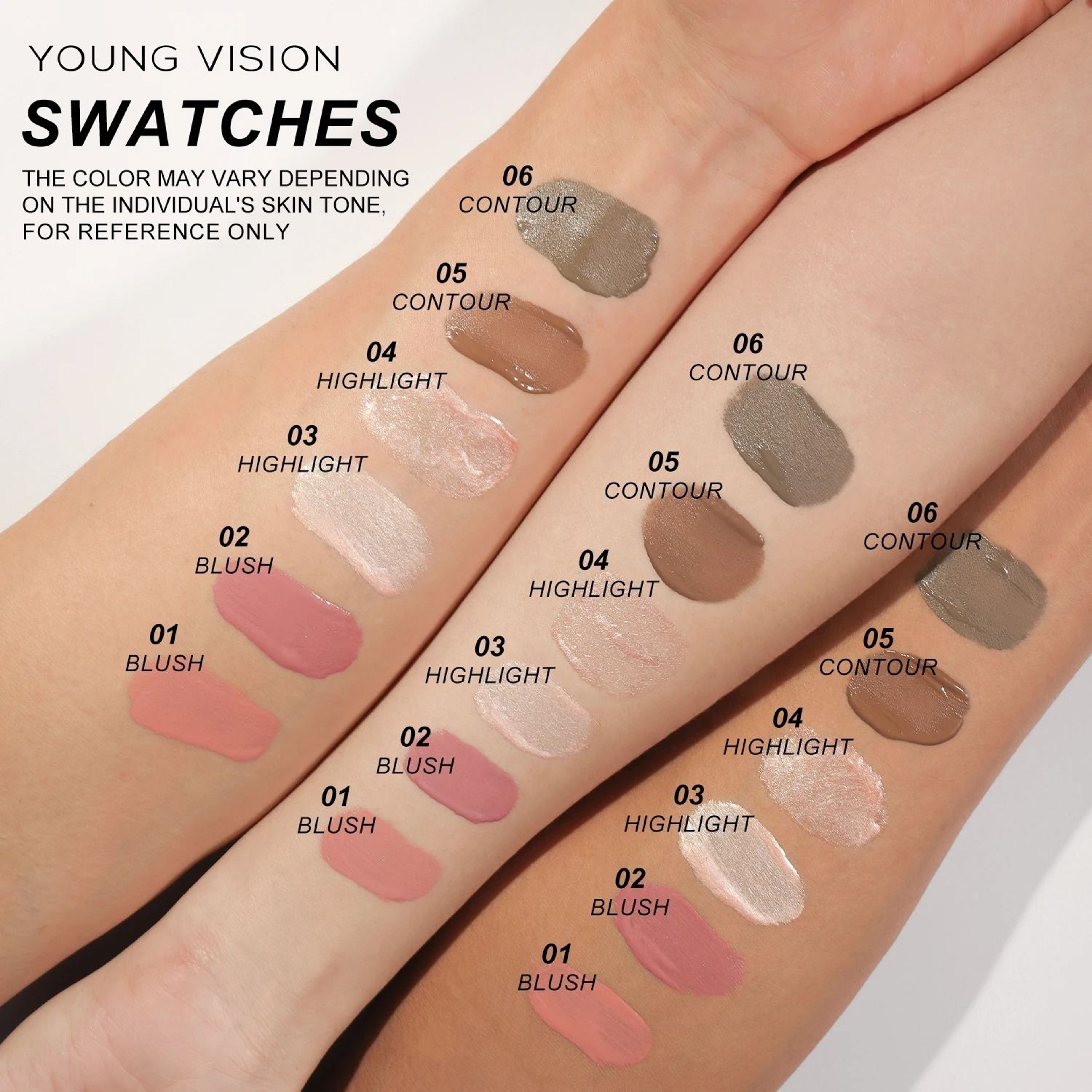 Young Vision Air Cushion Powder Blusher High Gloss Stick 6 Shades 5