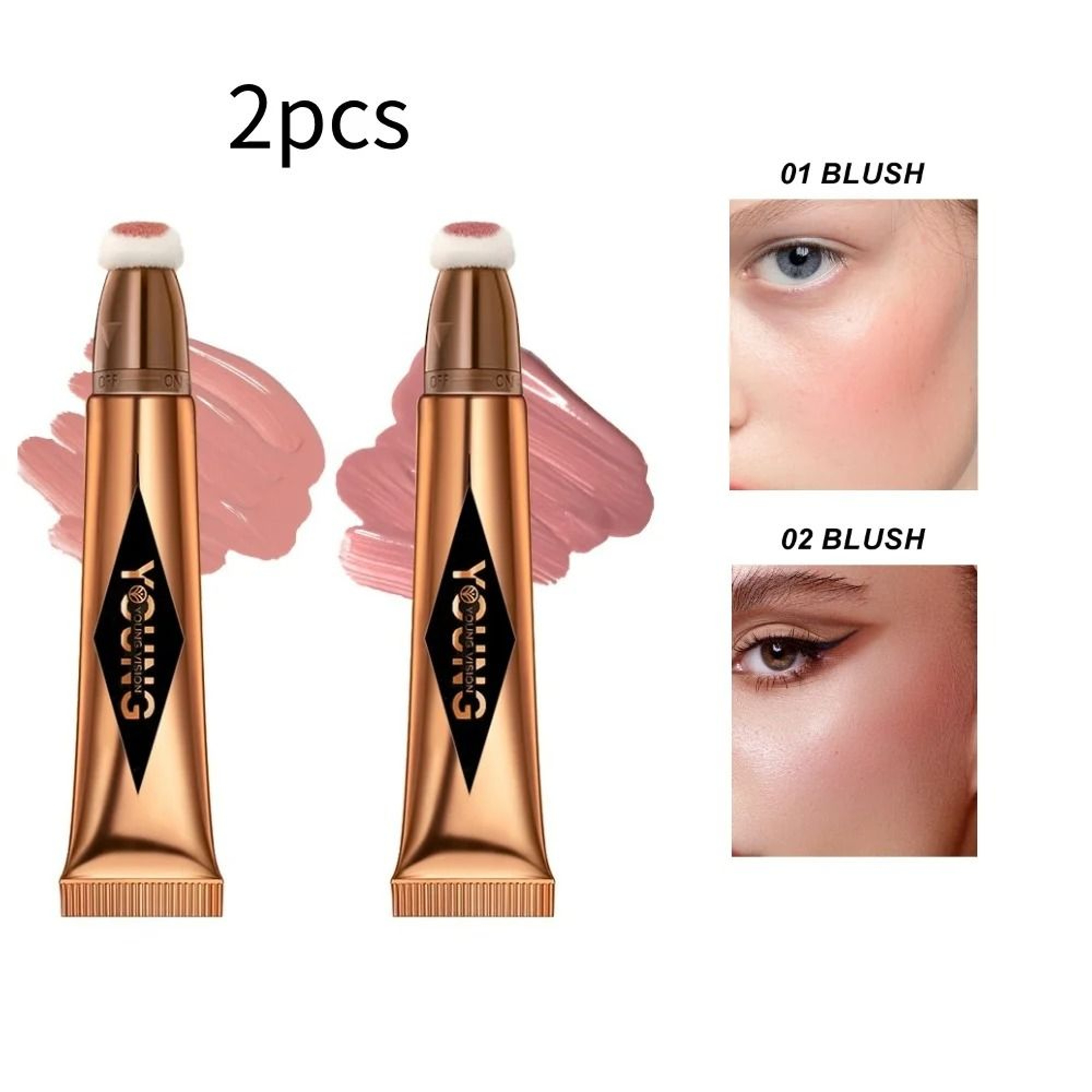 Young Vision Air Cushion Powder Blusher High Gloss Stick 6 Shades 12