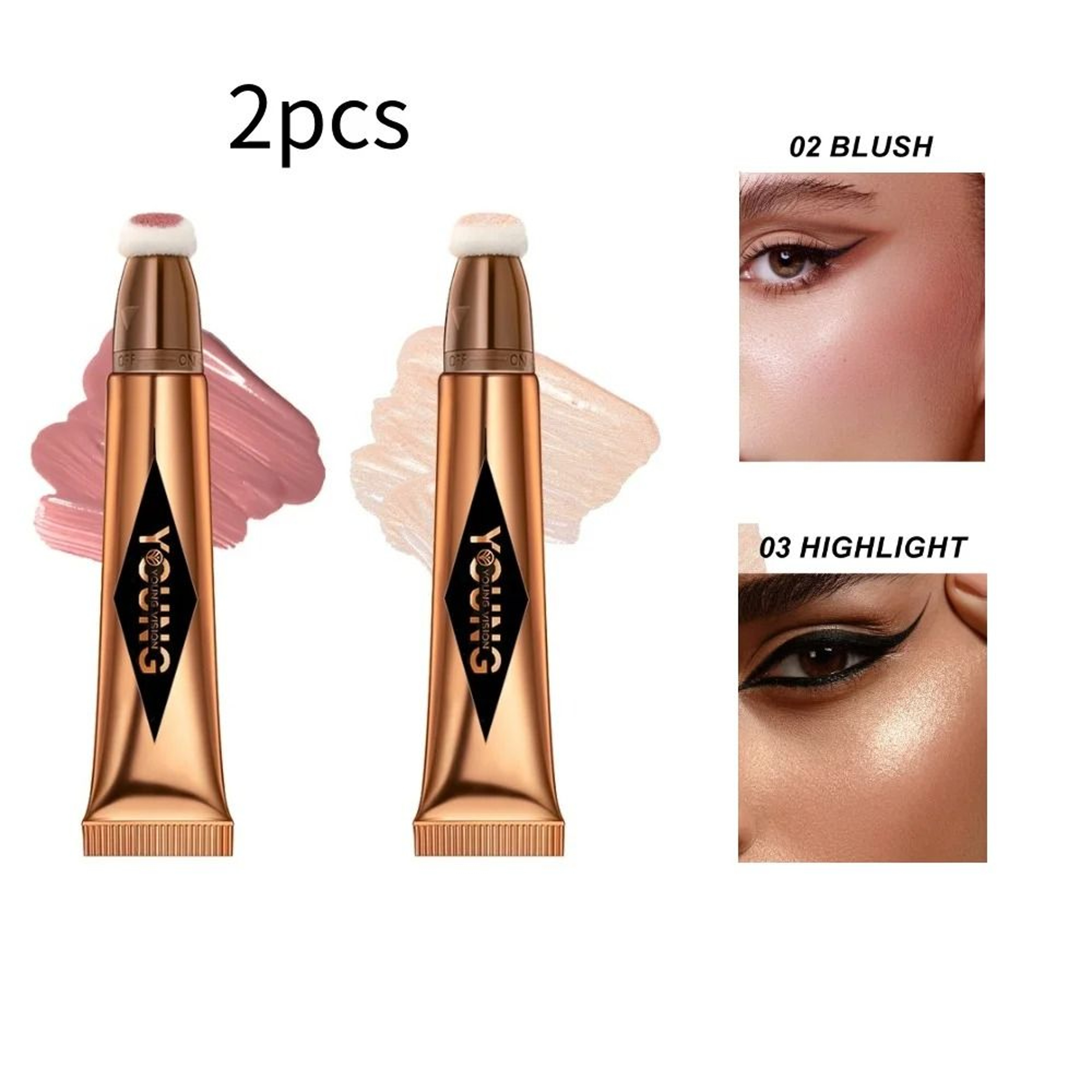 Young Vision Air Cushion Powder Blusher High Gloss Stick 6 Shades 14