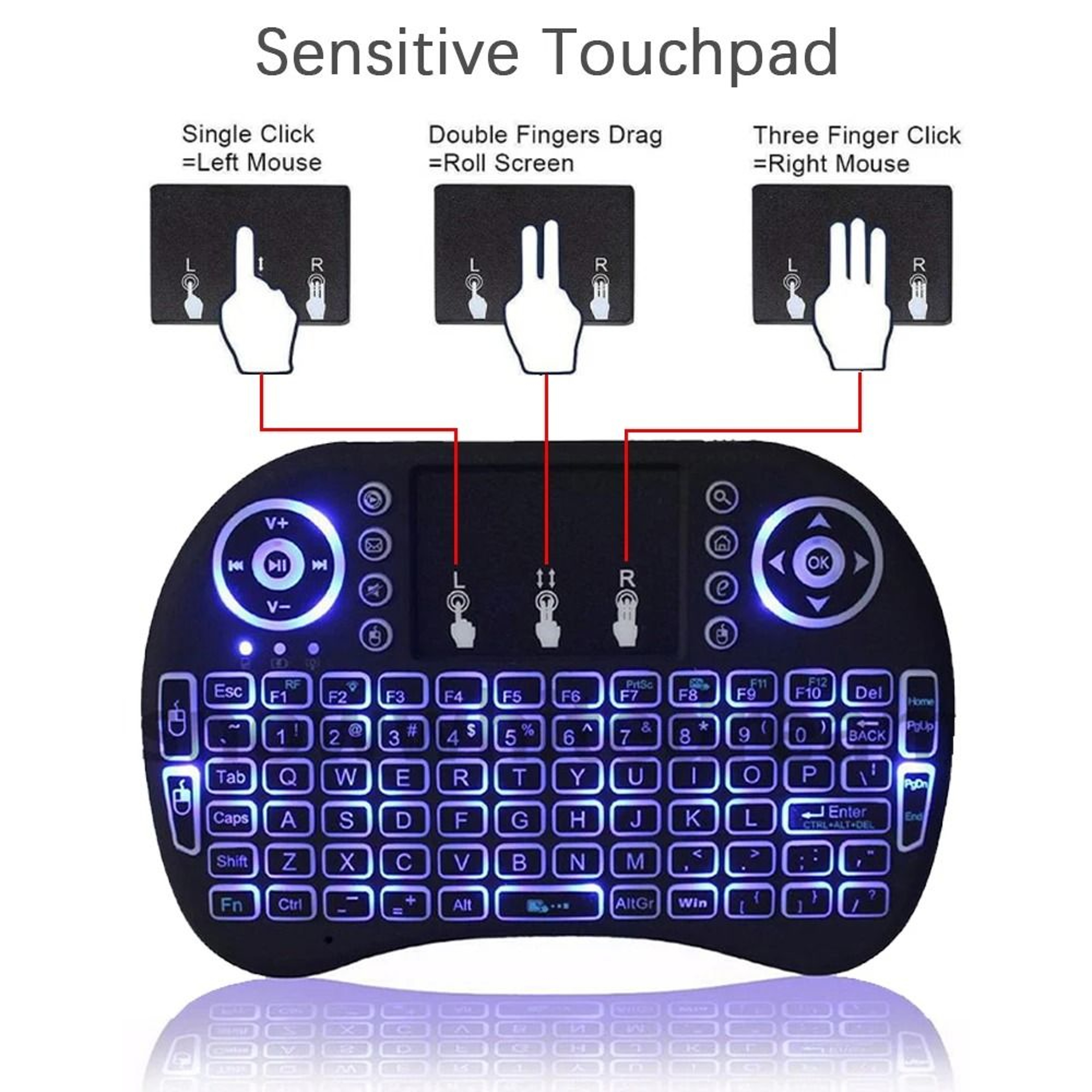 I8 24G Air Mouse Touchpad Mini Wireless Keyboard 2