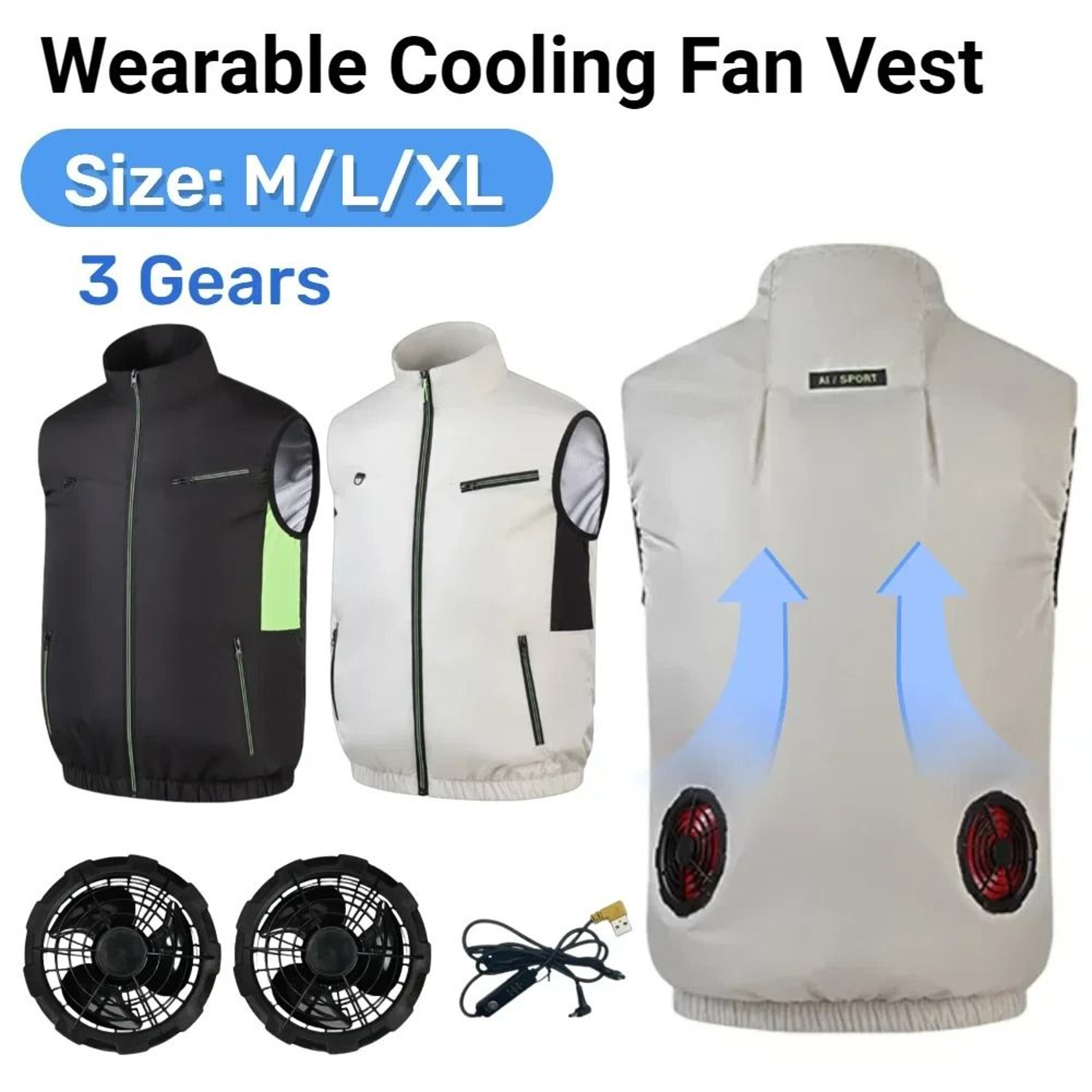 Cooling Fan Vest Wearable Air Conditioned Work Vest 0