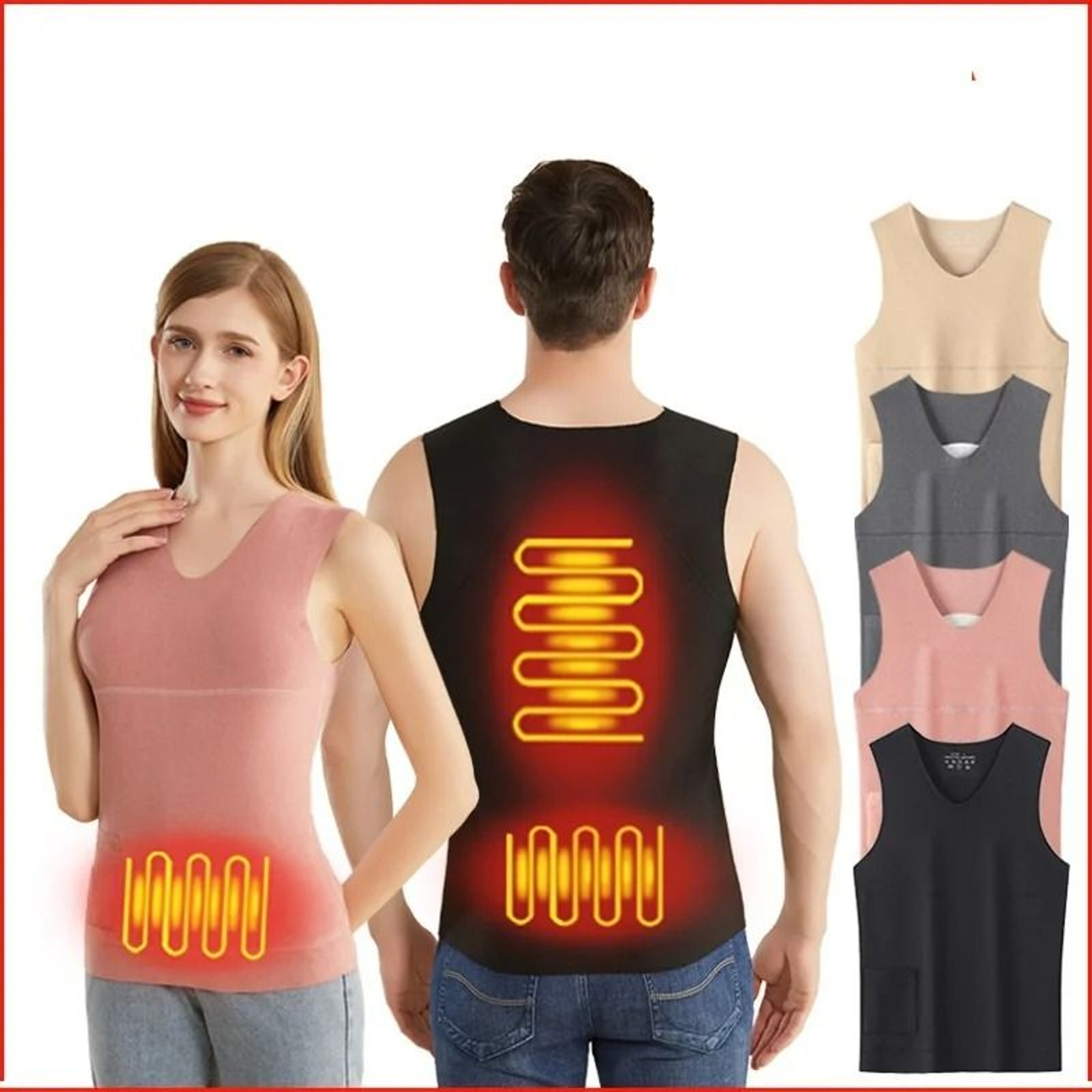 Heated Jacket For Men And Women USB Powered Seamless Winter Heating Vest For Ski Camping And Hiking 0