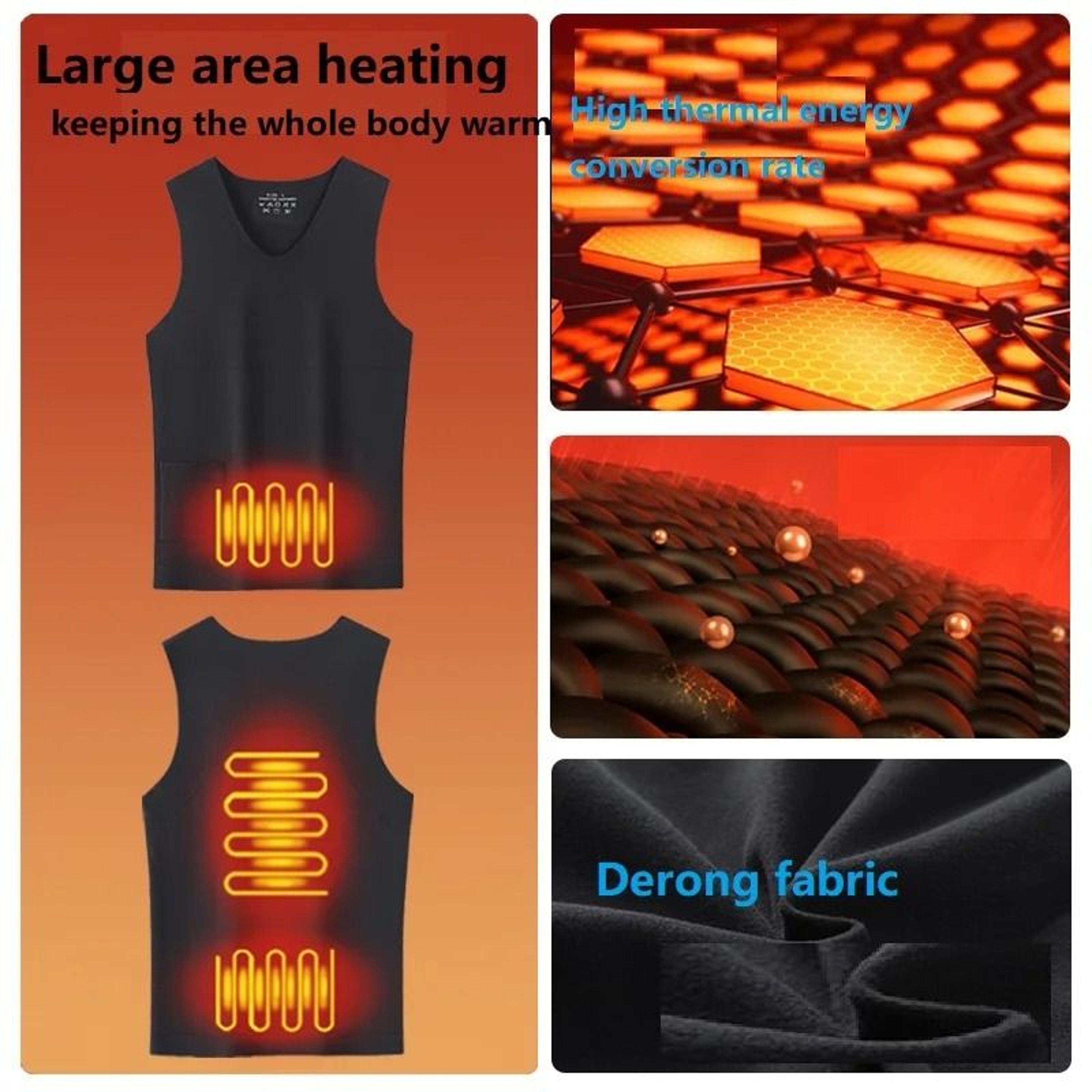 Heated Jacket For Men And Women USB Powered Seamless Winter Heating Vest For Ski Camping And Hiking 2