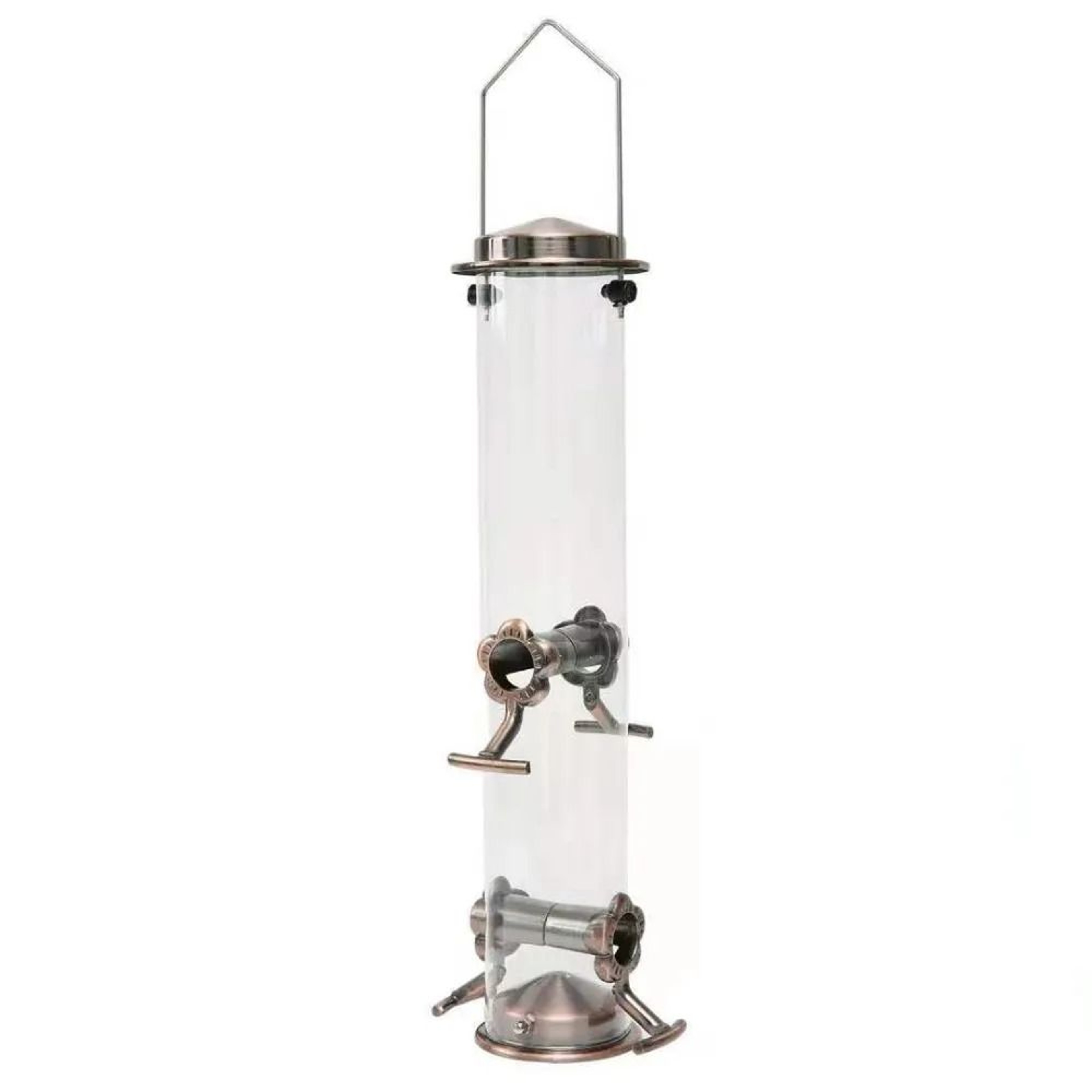 Automatic Waterproof Metal Bird Feeder With Transparent Food Dispenser Bowl 6