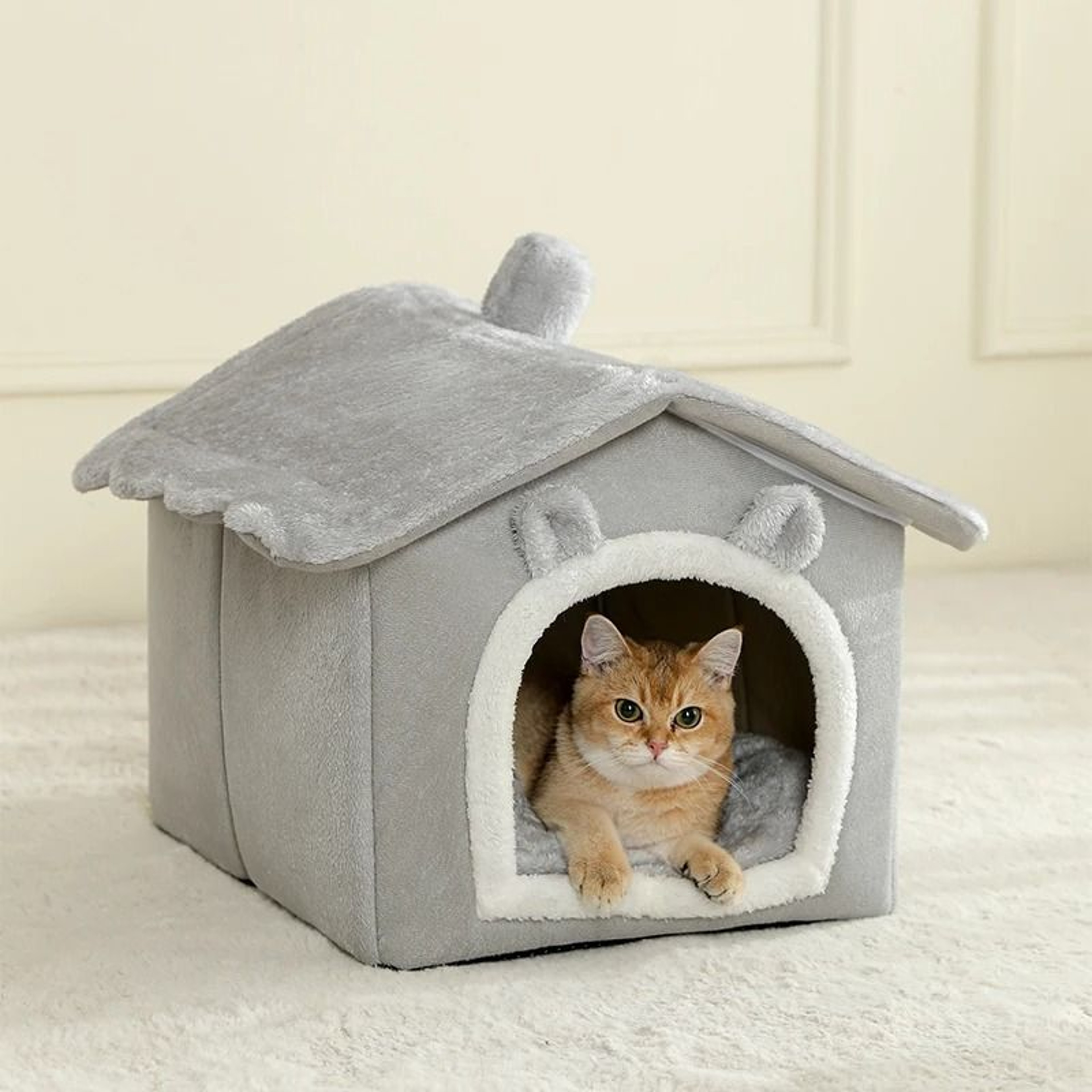 Foldable Pet House Removable Washable Cat House Puppy Cave Sofa Pet Bed 0