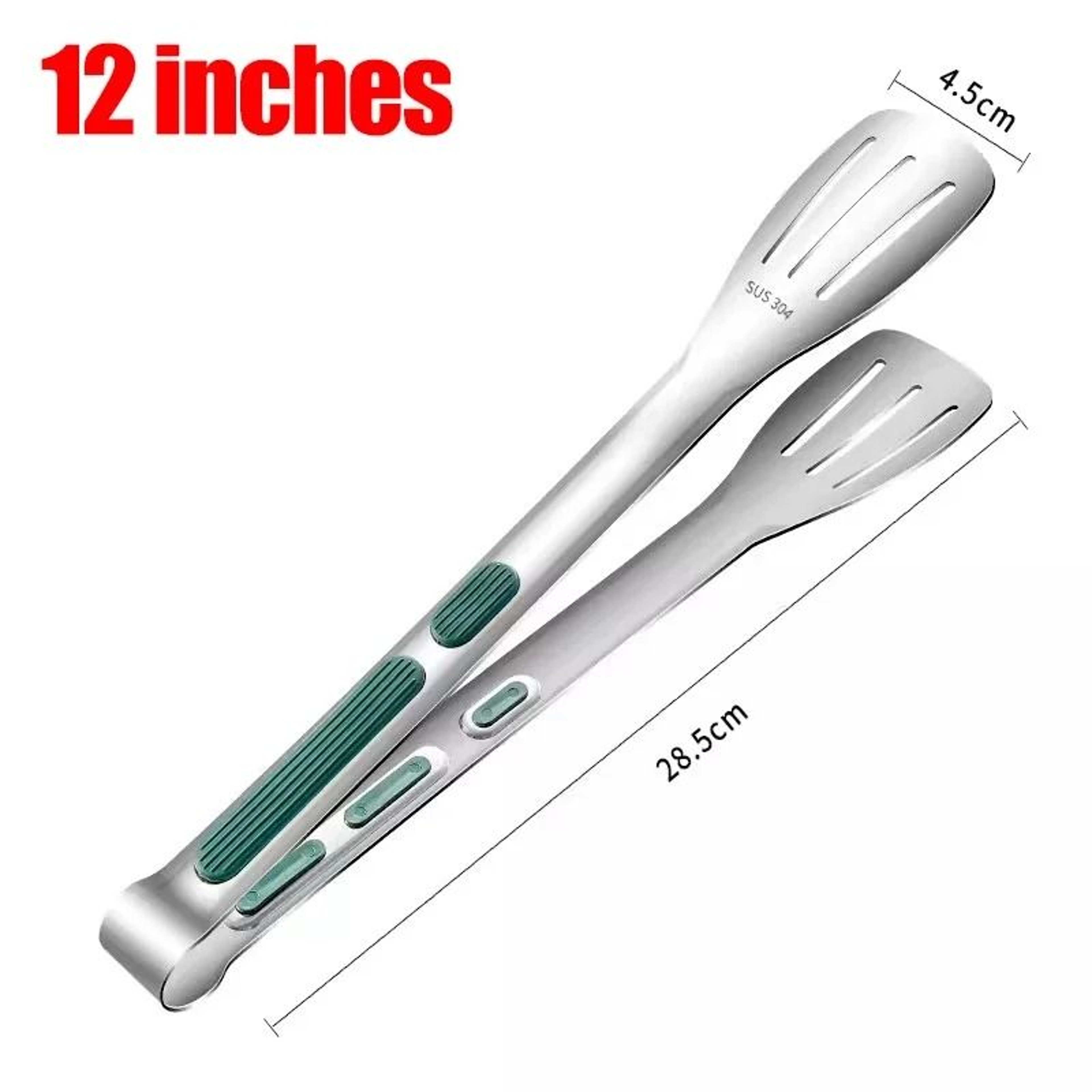 Stainless Steel Food Tongs BBQ Meat Salad Bread Clamp Non Slip Kitchen Tool 10
