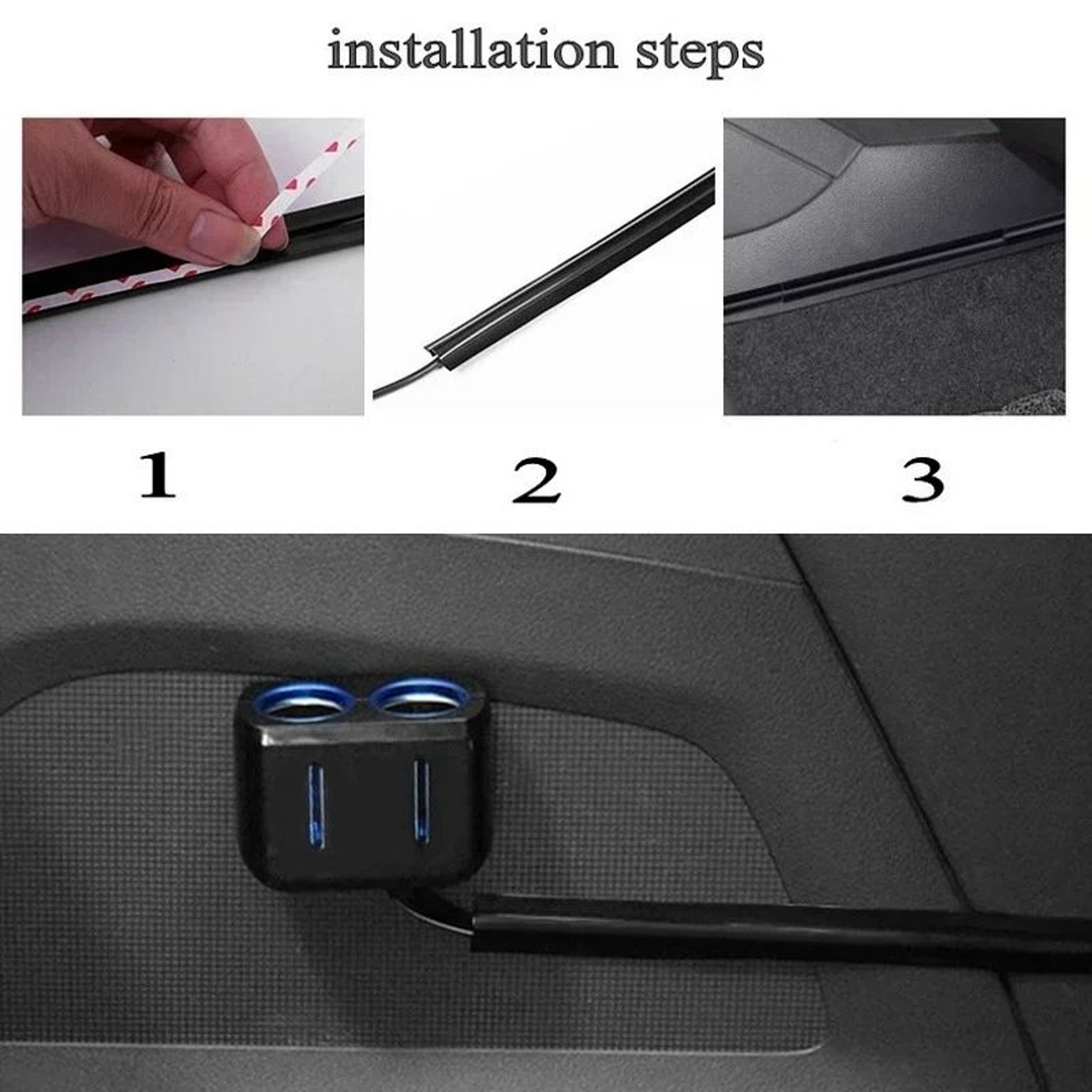 Car Cable Organizer Kit 4 Piece Universal Wire Sleeves 5