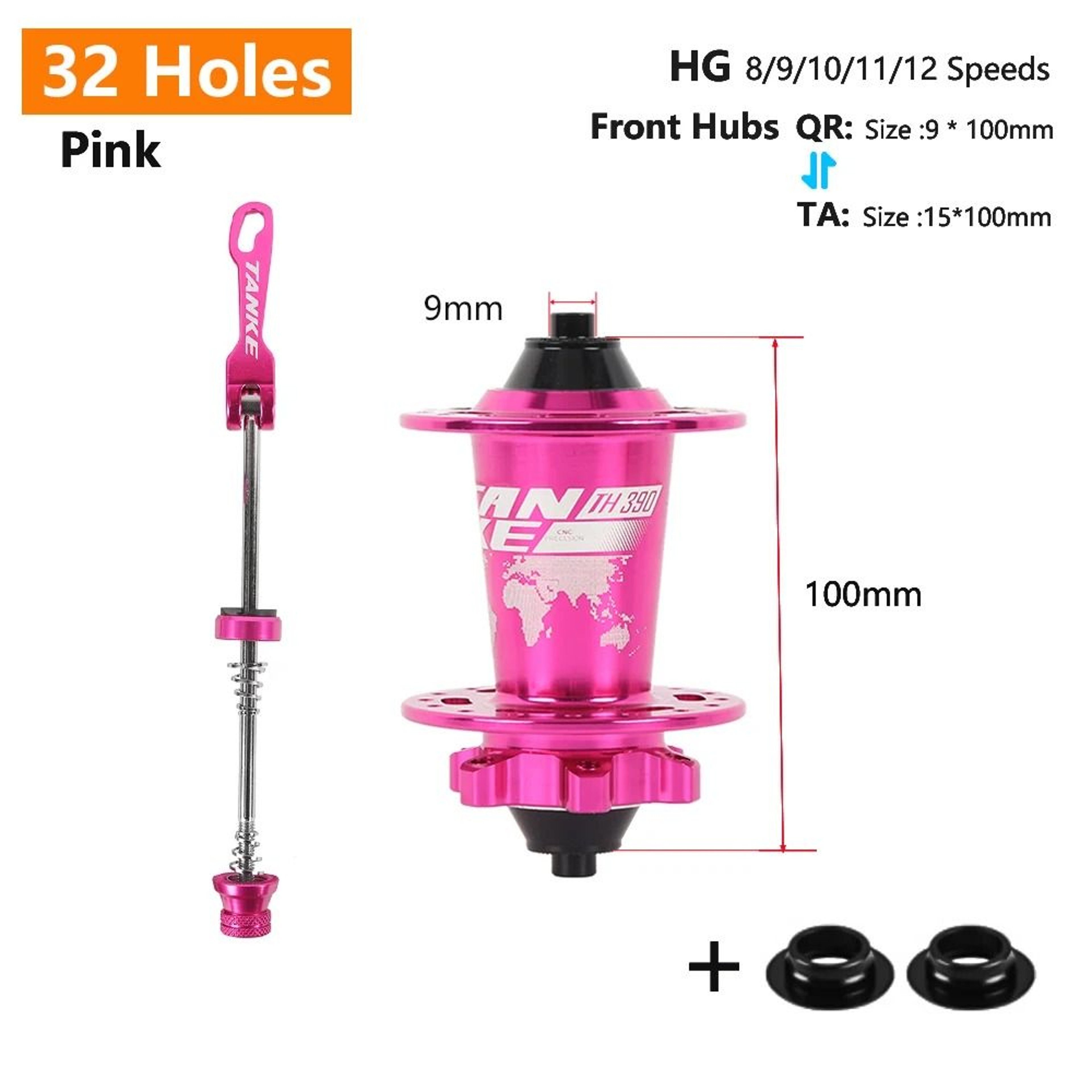 TANKE 120 Click MTB Hub Front Rear 28 32 36 Holes Disc Brake 25