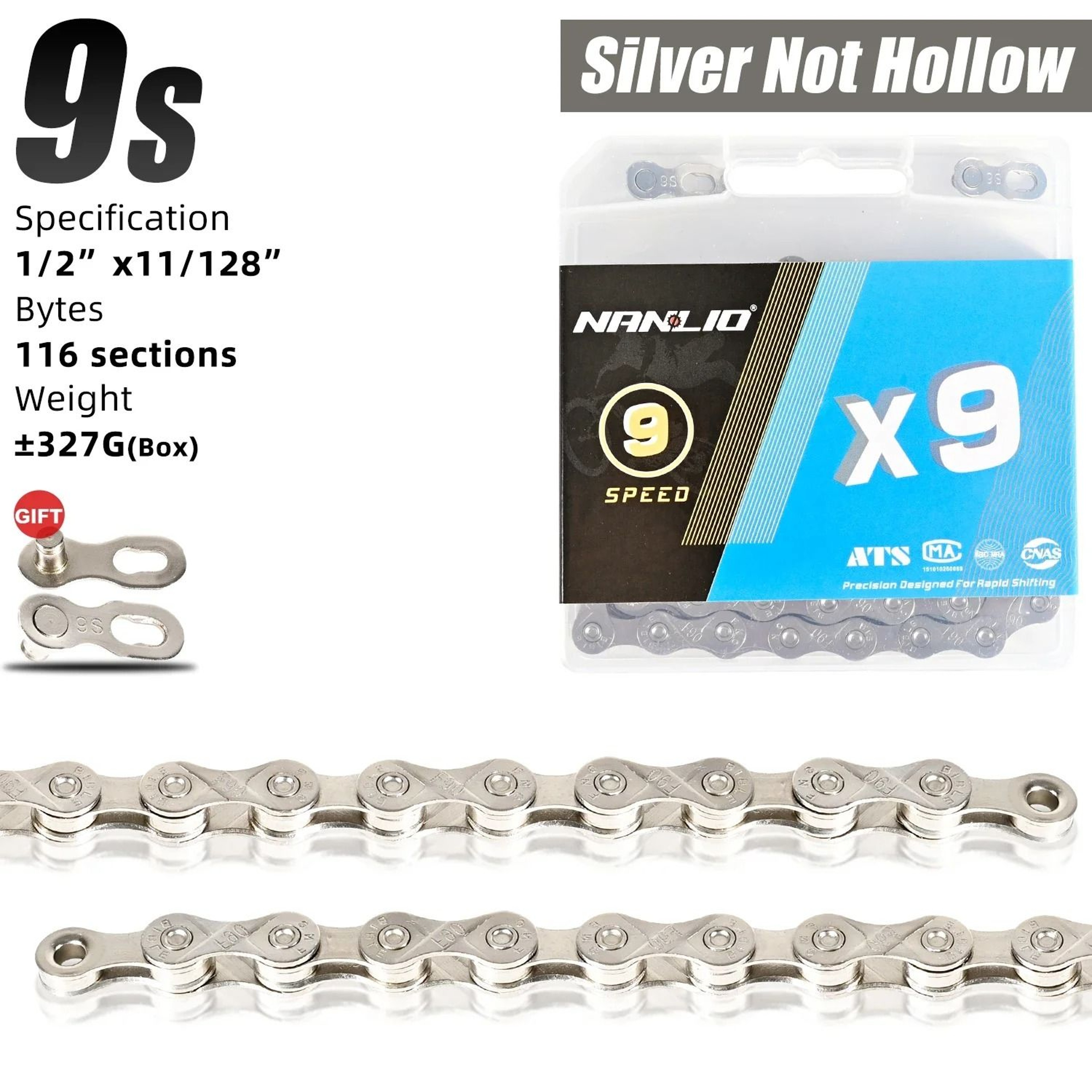 Nanlio Bike Chain X8 X9 X10 X11 X12 Variable Speed 116L 126L 6